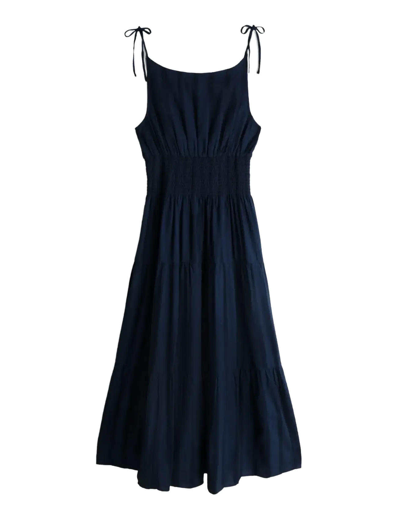 Tommy Hilfiger SMOCK TIE NS MIDI DRESS - Kleidung - DARK NIGHT NAVY / navy