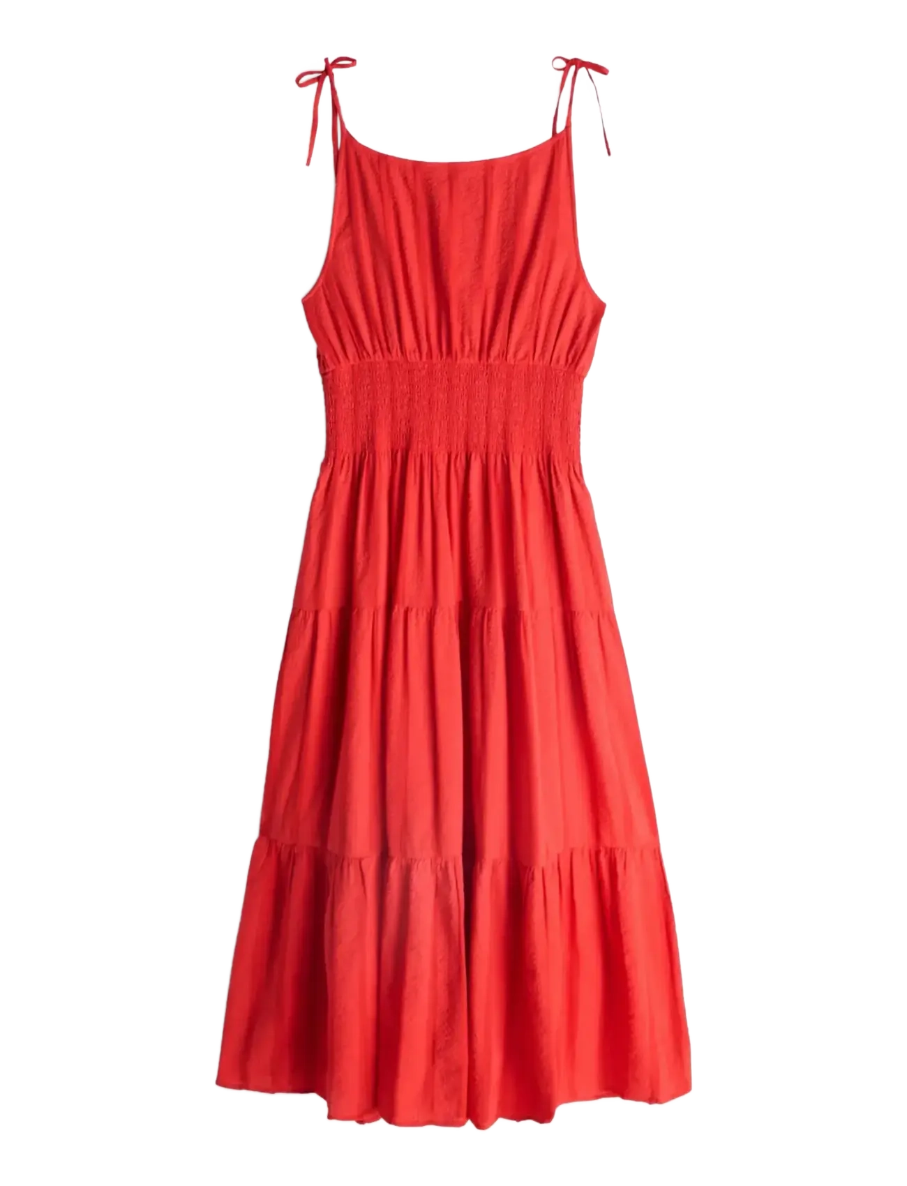 Tommy Hilfiger SMOCK TIE NS MIDI DRESS - Kleidung - FIREWORKS / red