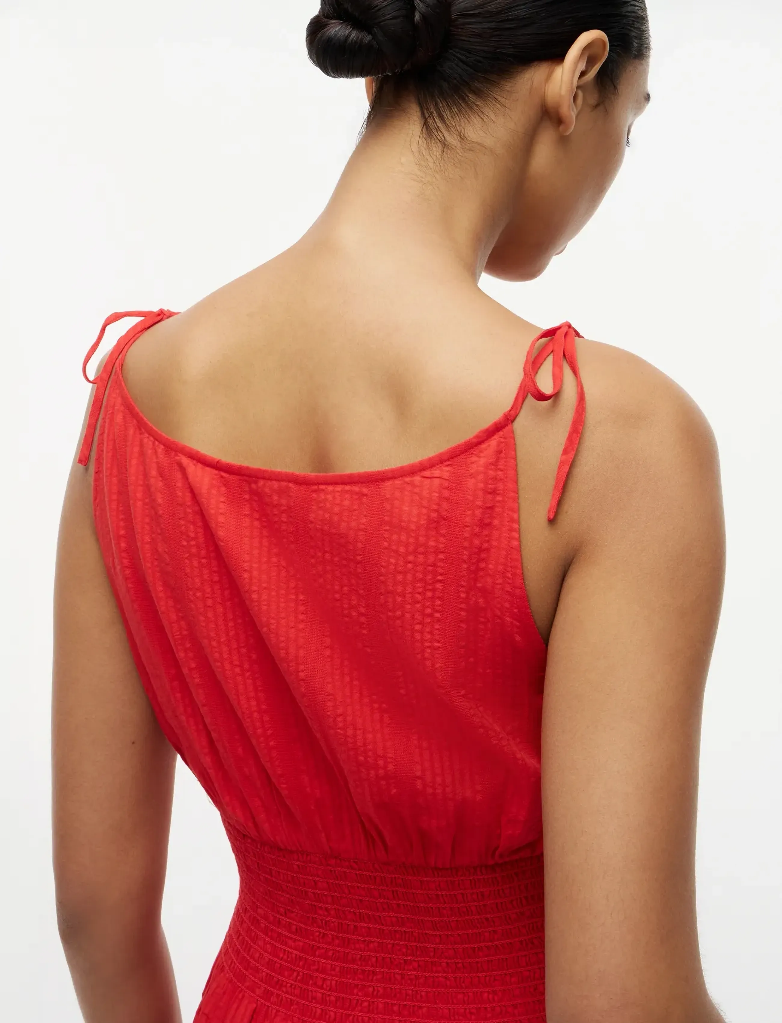 Tommy Hilfiger - SMOCK TIE NS MIDI DRESS - midi kjoler - fireworks - 4