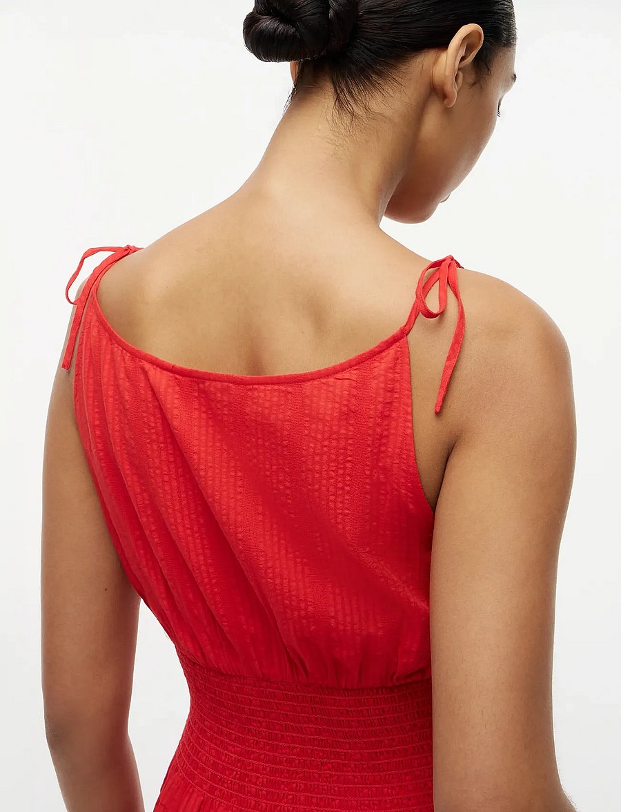Tommy Hilfiger - SMOCK TIE NS MIDI DRESS - midikleider - fireworks - 4