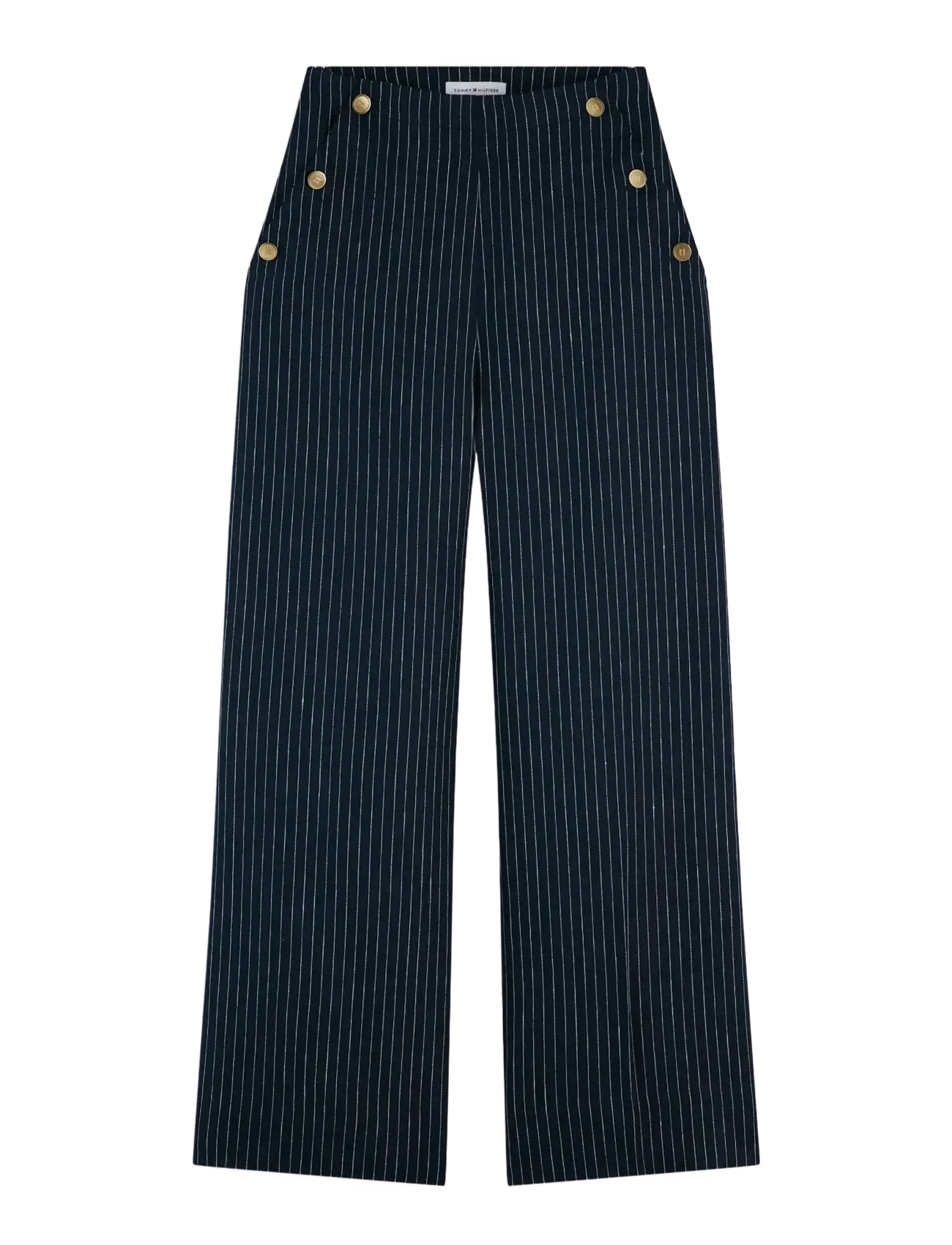 TOMMY HILFIGER Linen Nautical Stripe Gb Wideleg Navy - 38 - Damen