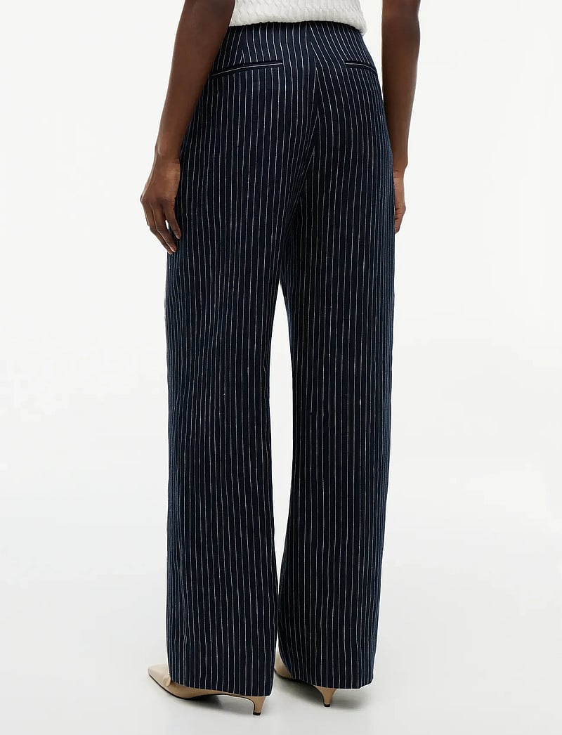 Tommy Hilfiger - LINEN NAUTICAL STRIPE GB WIDELEG - hørbukser - pin stripe navy - 2