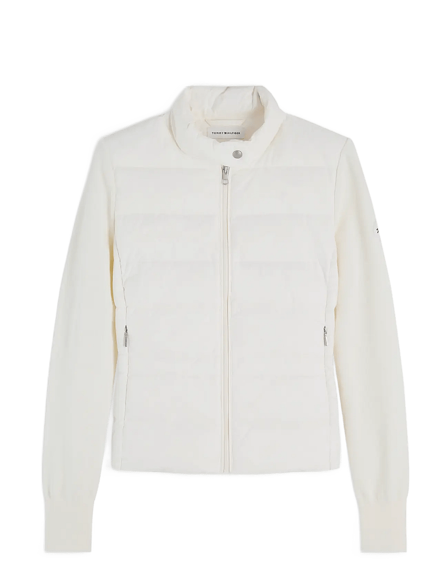 Tommy Hilfiger - LW DOWN KNIT MIX JACKET - frühlingsjacken - ivory silk - 1