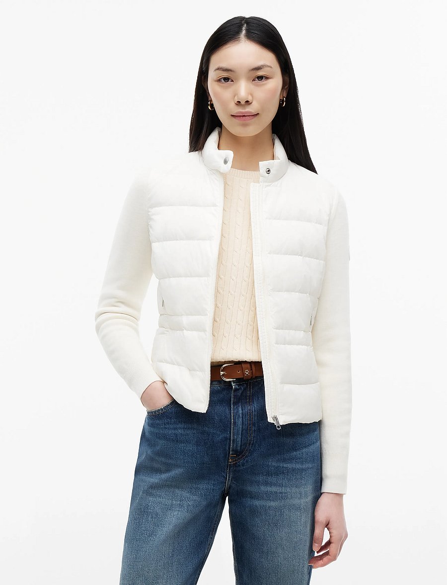 Tommy Hilfiger - LW DOWN KNIT MIX JACKET - frühlingsjacken - ivory silk - 0