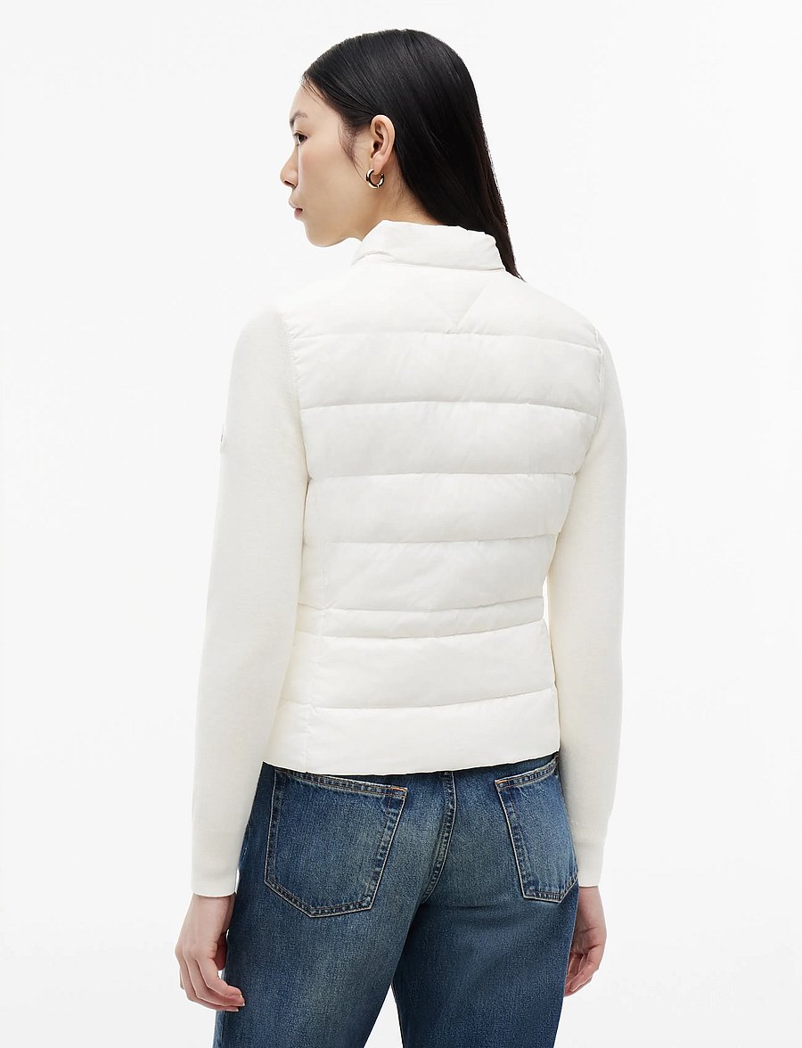 Tommy Hilfiger - LW DOWN KNIT MIX JACKET - frühlingsjacken - ivory silk - 2