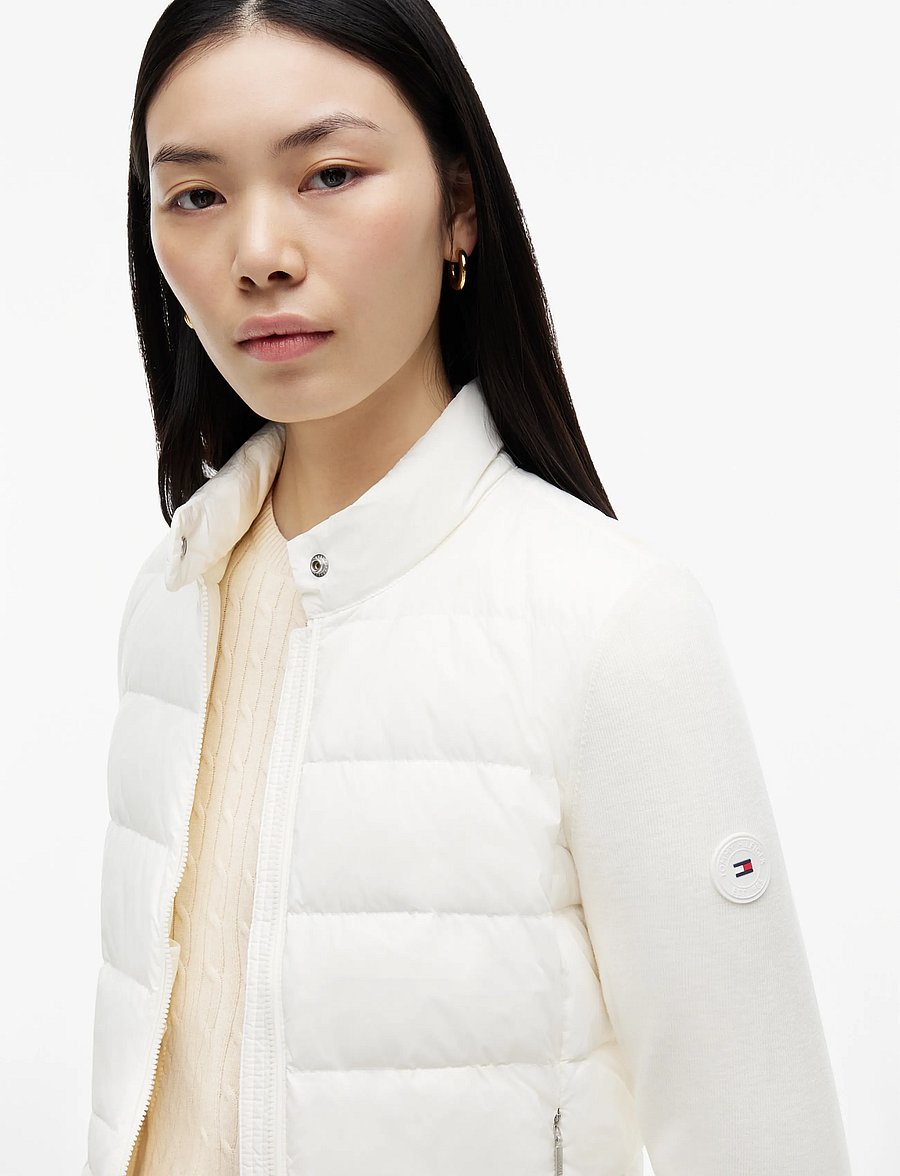 Tommy Hilfiger - LW DOWN KNIT MIX JACKET - frühlingsjacken - ivory silk - 3