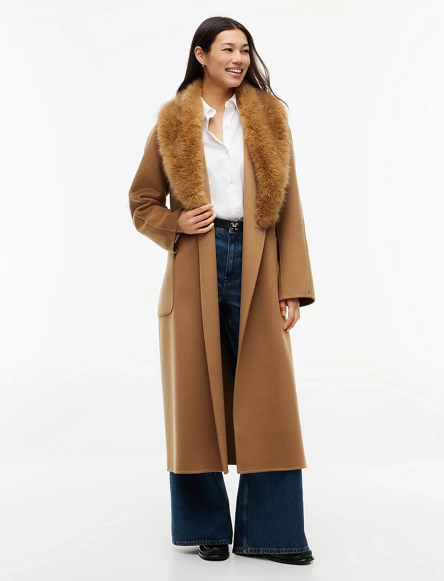 Tommy Hilfiger - DF WOOL REG BELTED COAT - winter jackets - hickory - 0