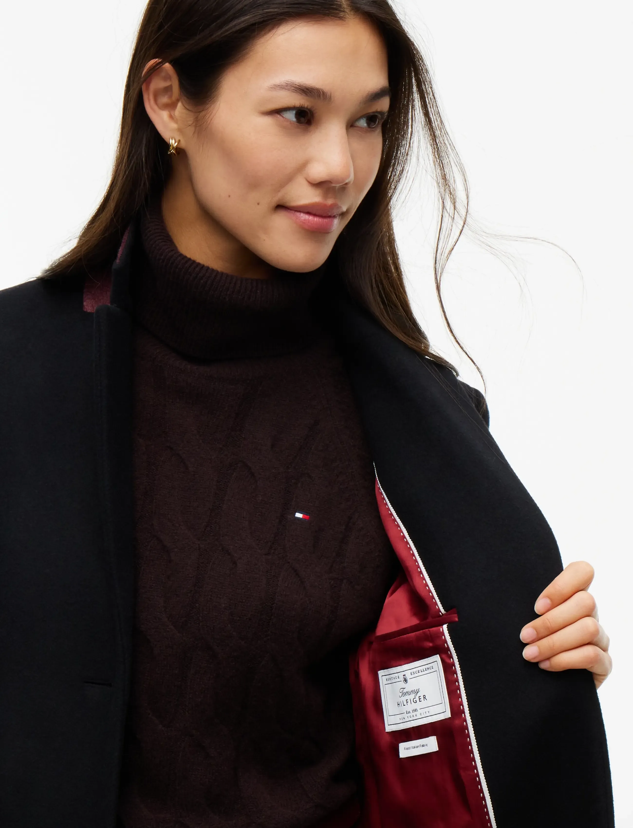 TOMMY HILFIGER Wool Classic Sb Coat tunna kappor dam – bild 3
