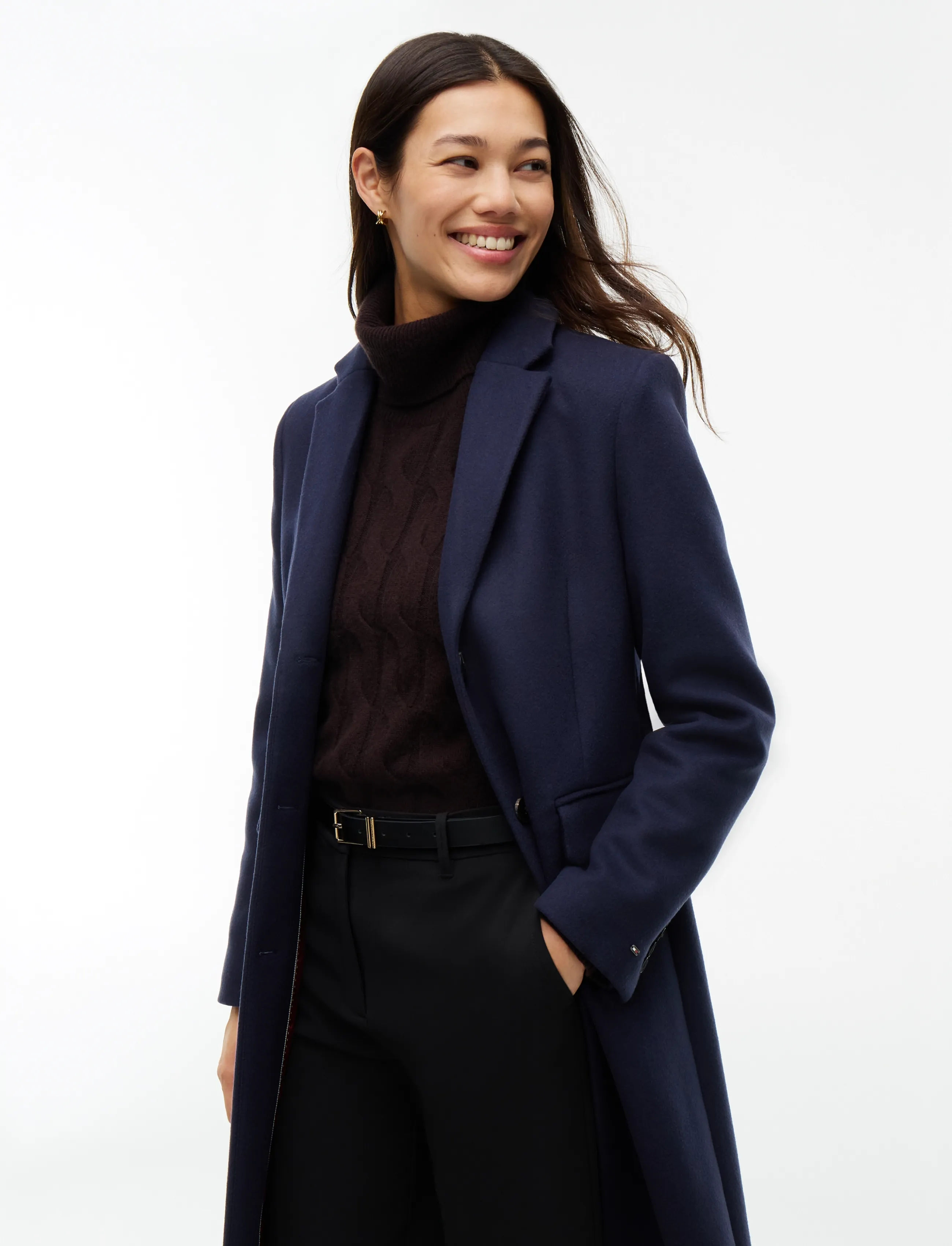 TOMMY HILFIGER Wool Classic Sb Coat tunna kappor dam – bild 3