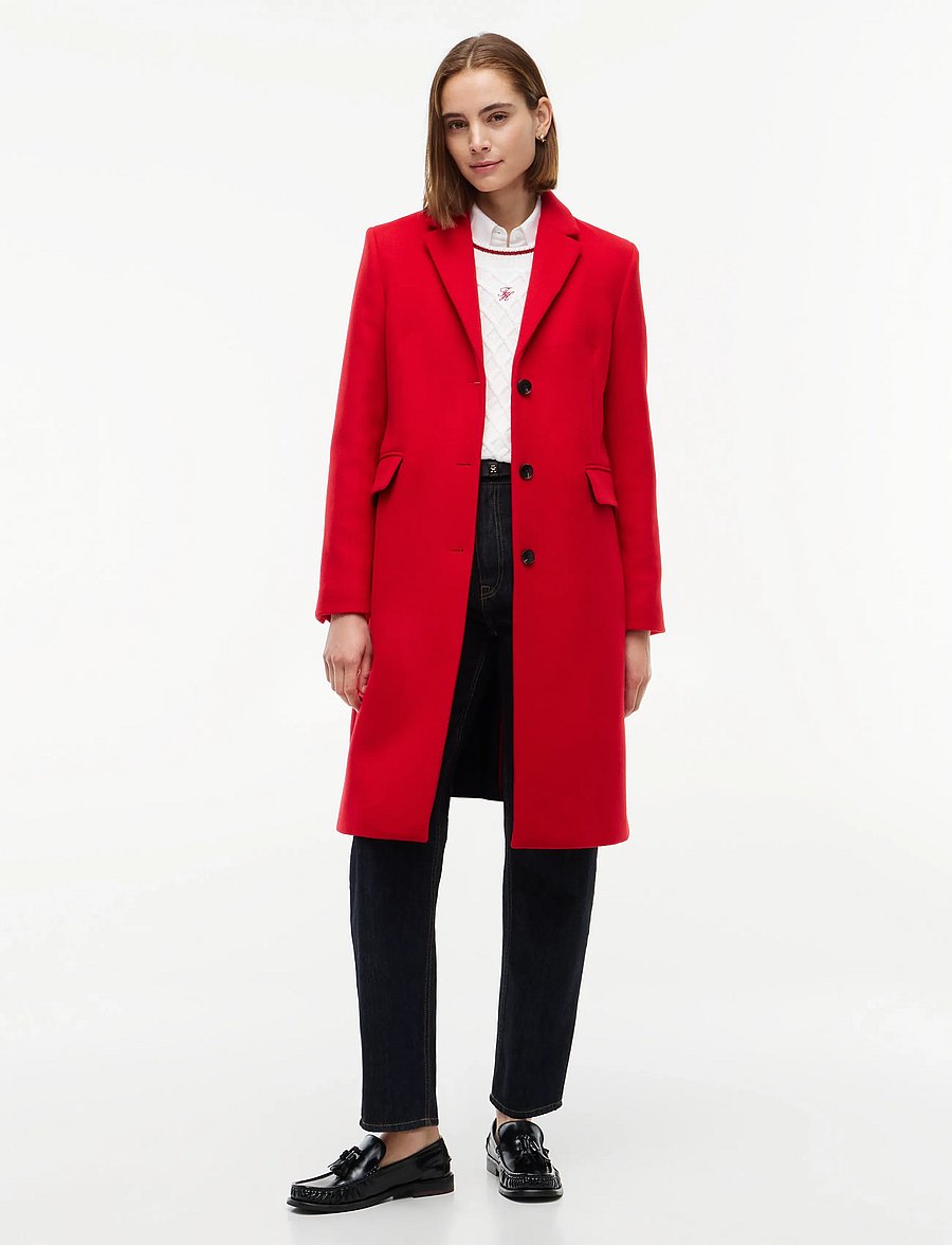 Tommy Hilfiger - WOOL CLASSIC SB COAT - vinterjackor - red - 0