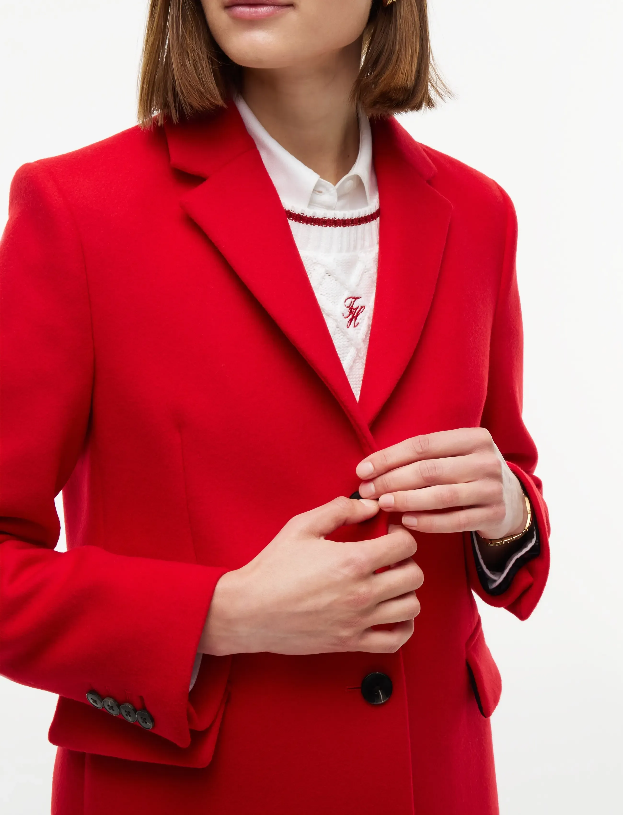 Tommy Hilfiger - WOOL CLASSIC SB COAT - vinterjackor - red - 3