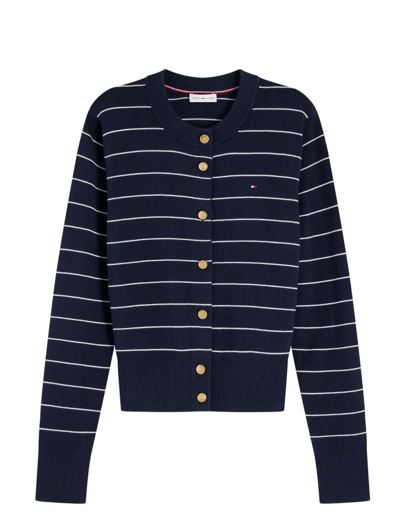 Tommy Hilfiger - FULL NEEDLE STITCH CARDIGAN - strickjacken - fine stp dark night navy  ivory - 1