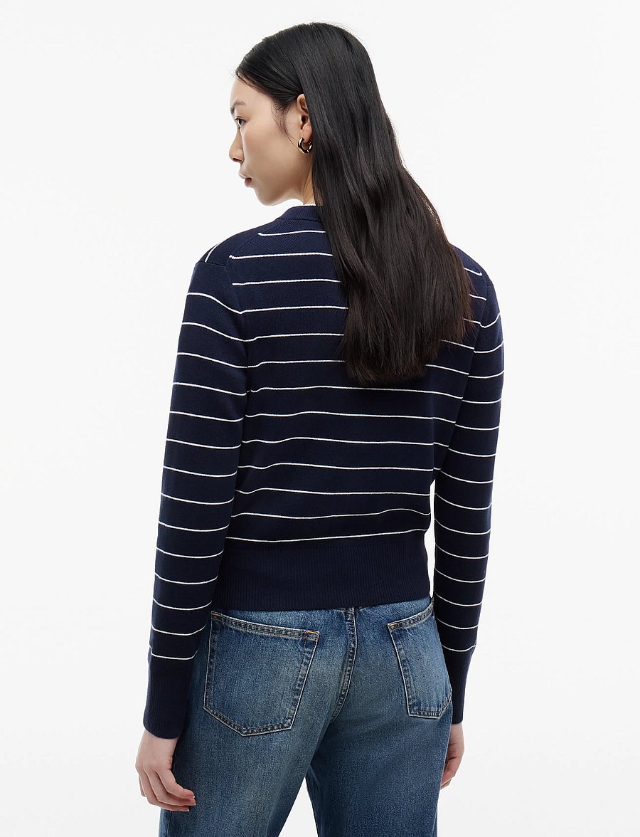 Tommy Hilfiger - FULL NEEDLE STITCH CARDIGAN - strickjacken - fine stp dark night navy ivory - 2
