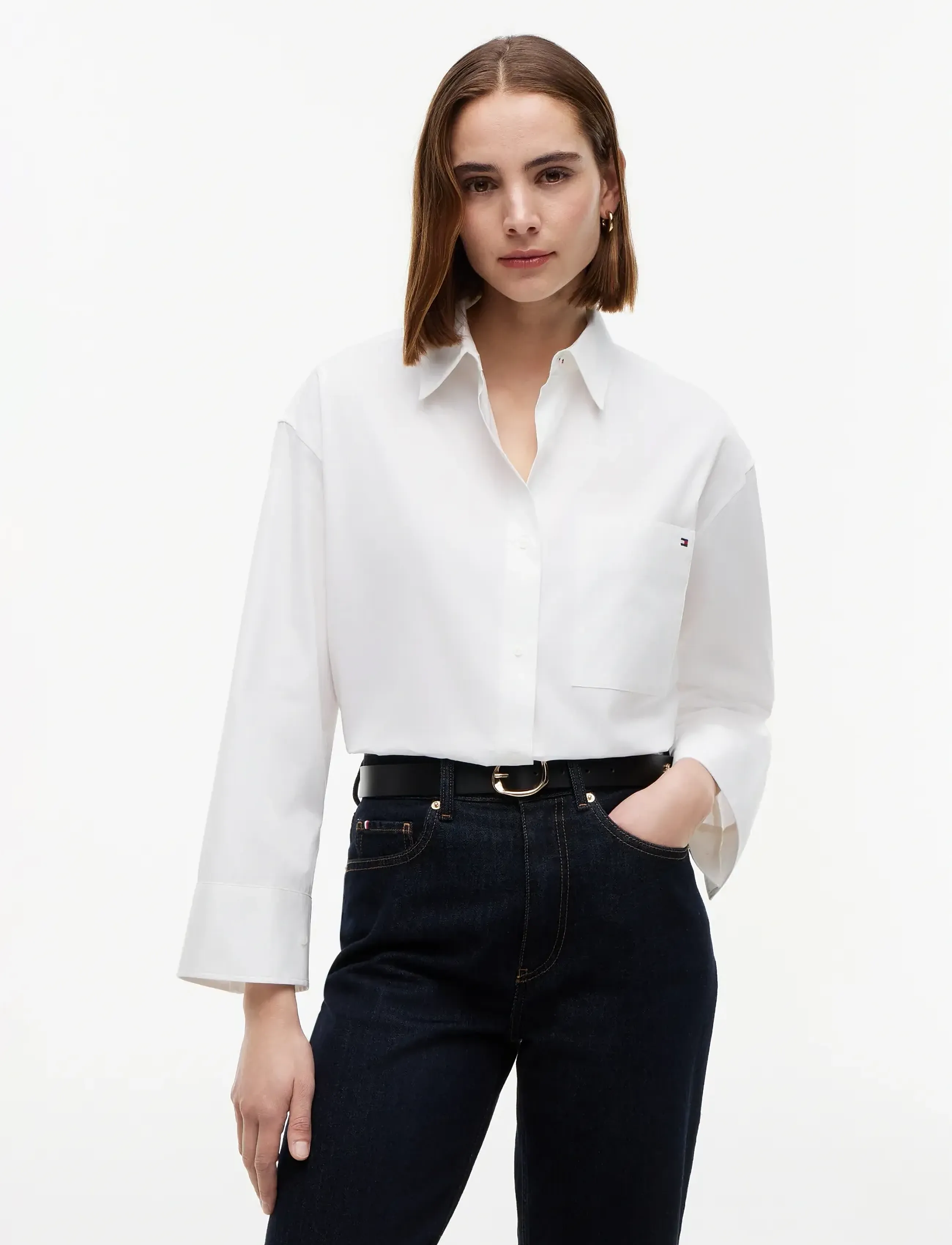 Tommy Hilfiger MODERN REG POPLIN LS SHIRT - Blusar & Skjortor - TH OPTIC WHITE / white