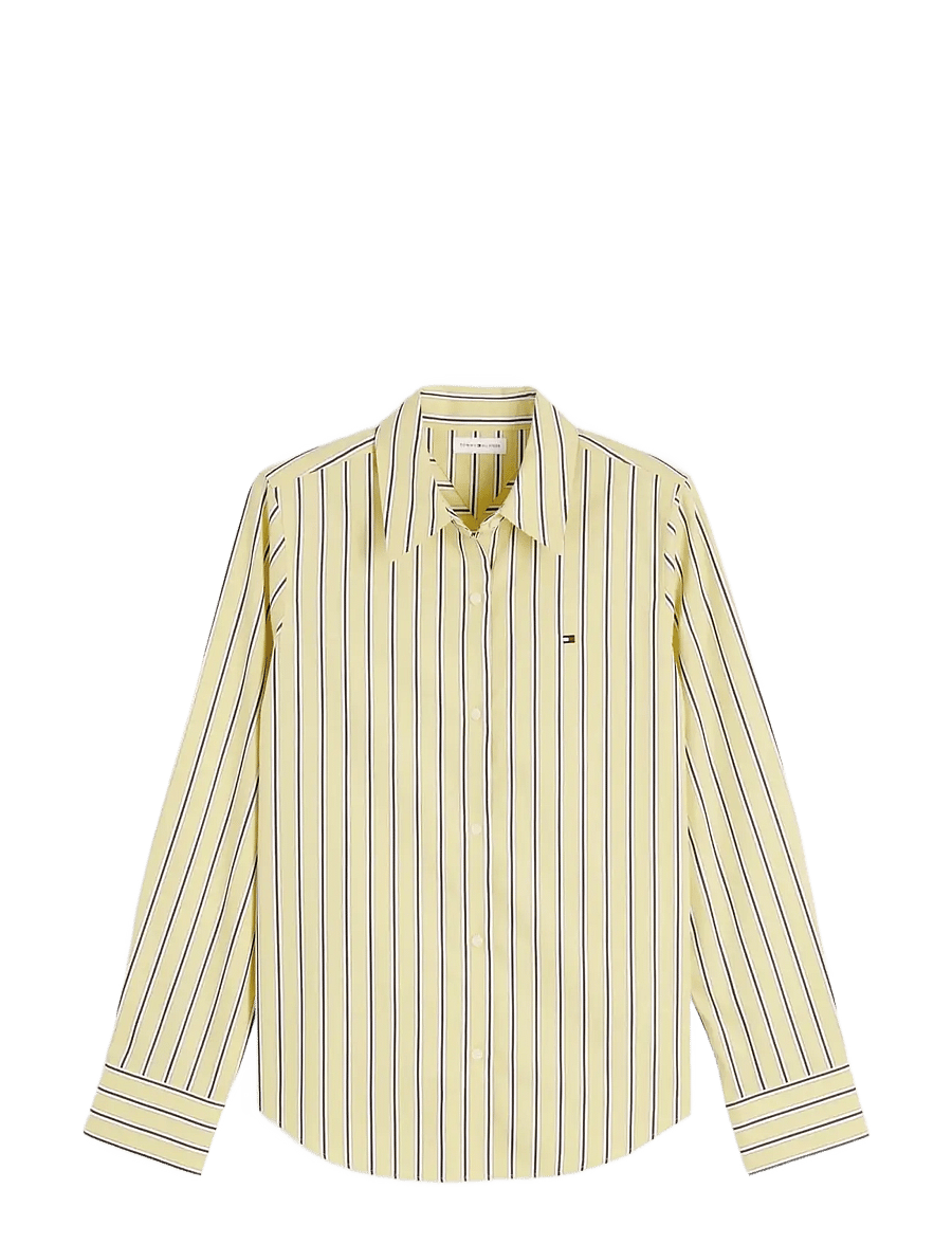 Tommy Hilfiger - SUMMER POPLIN REGULAR SHIRT - langärmlige hemden - liquorice stp citronella - 1