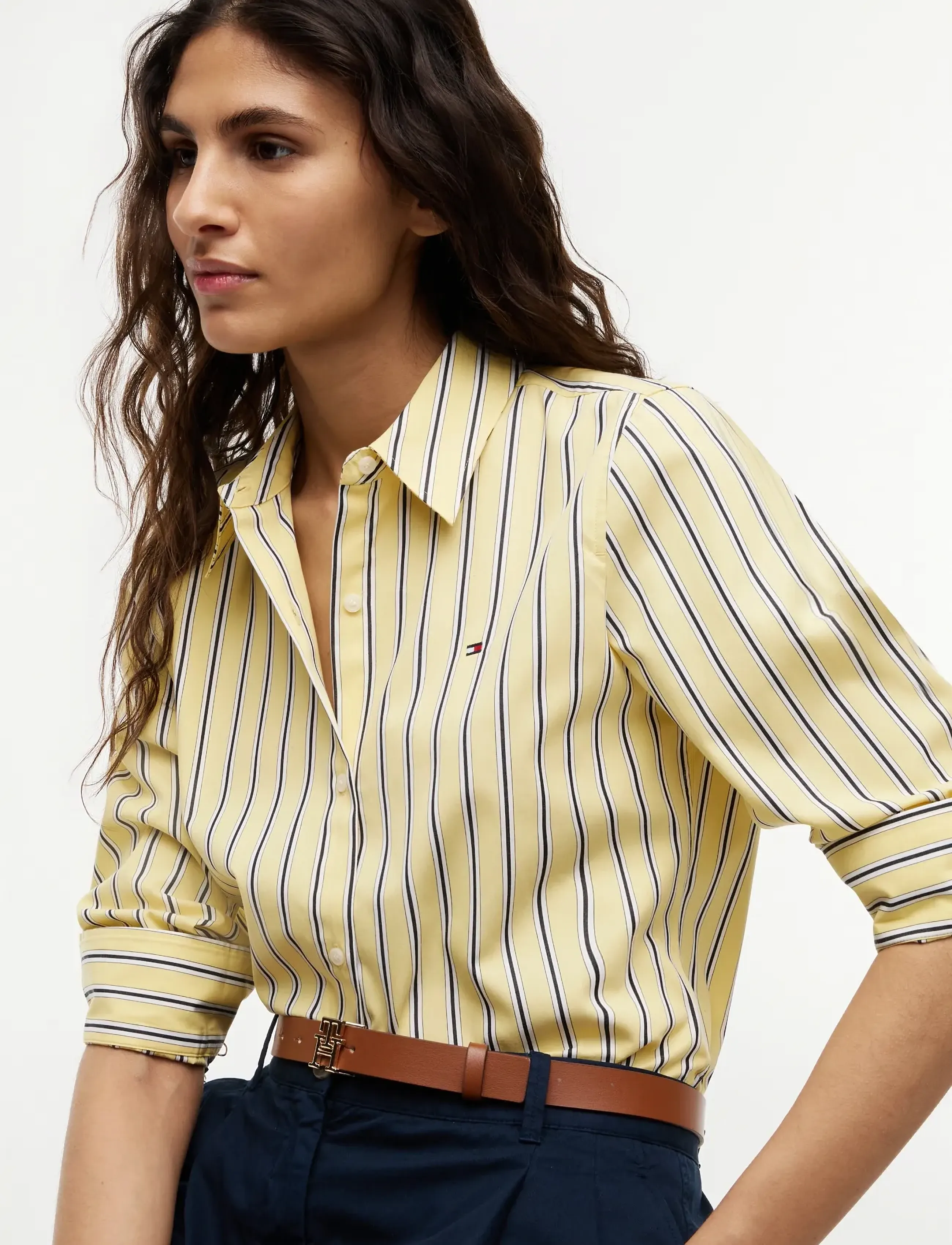Tommy Hilfiger - SUMMER POPLIN REGULAR SHIRT - langärmlige hemden - liquorice stp citronella - 3