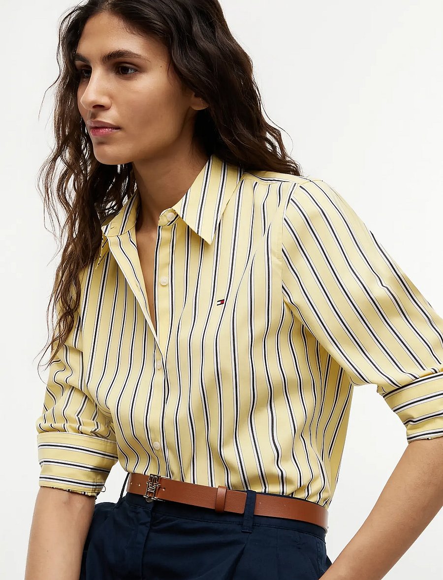 Tommy Hilfiger - SUMMER POPLIN REGULAR SHIRT - langärmlige hemden - liquorice stp citronella - 3