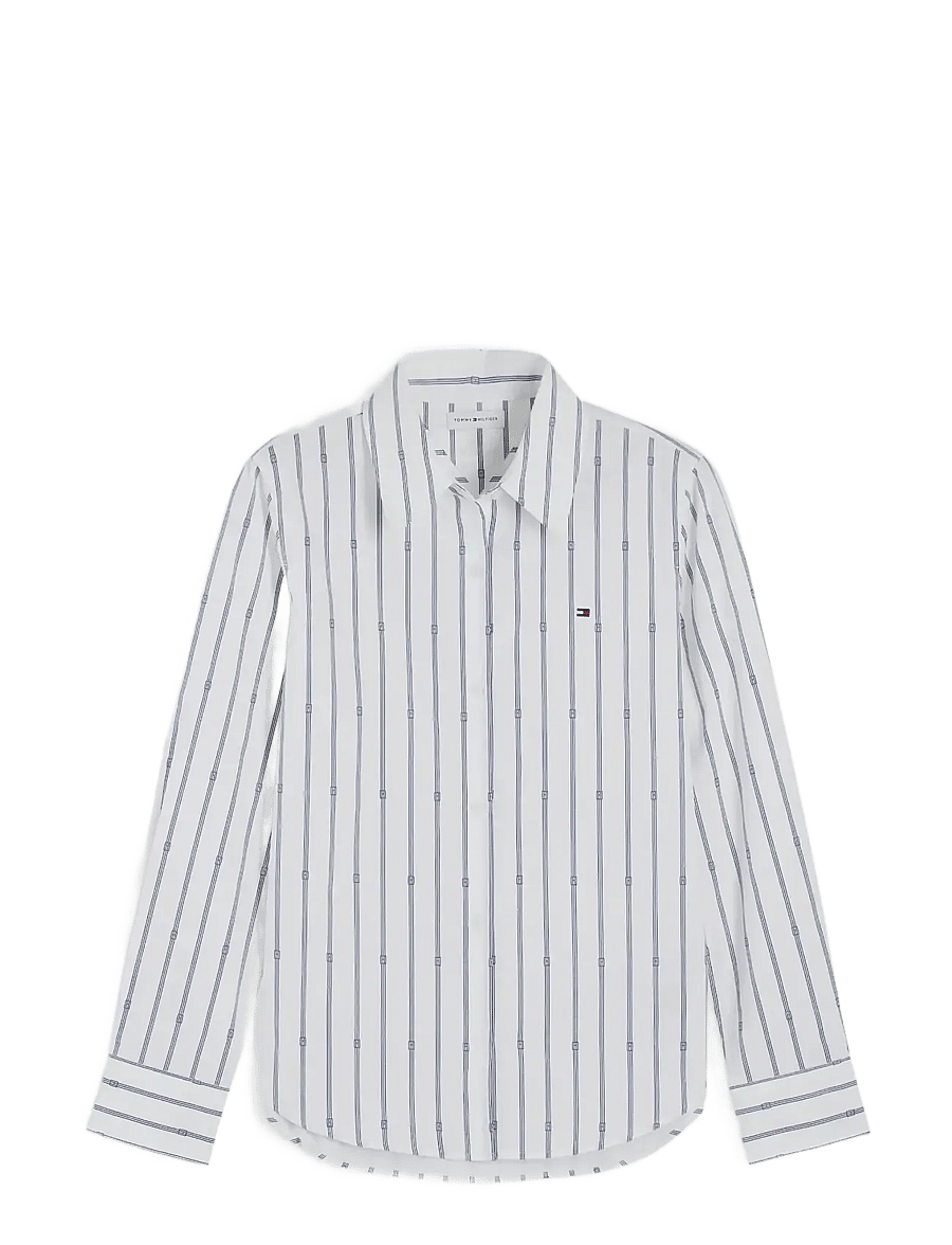 Tommy Hilfiger - POPLIN REGULAR SHIRT - long-sleeved shirts - broadway flag print ecru sky blue - 1