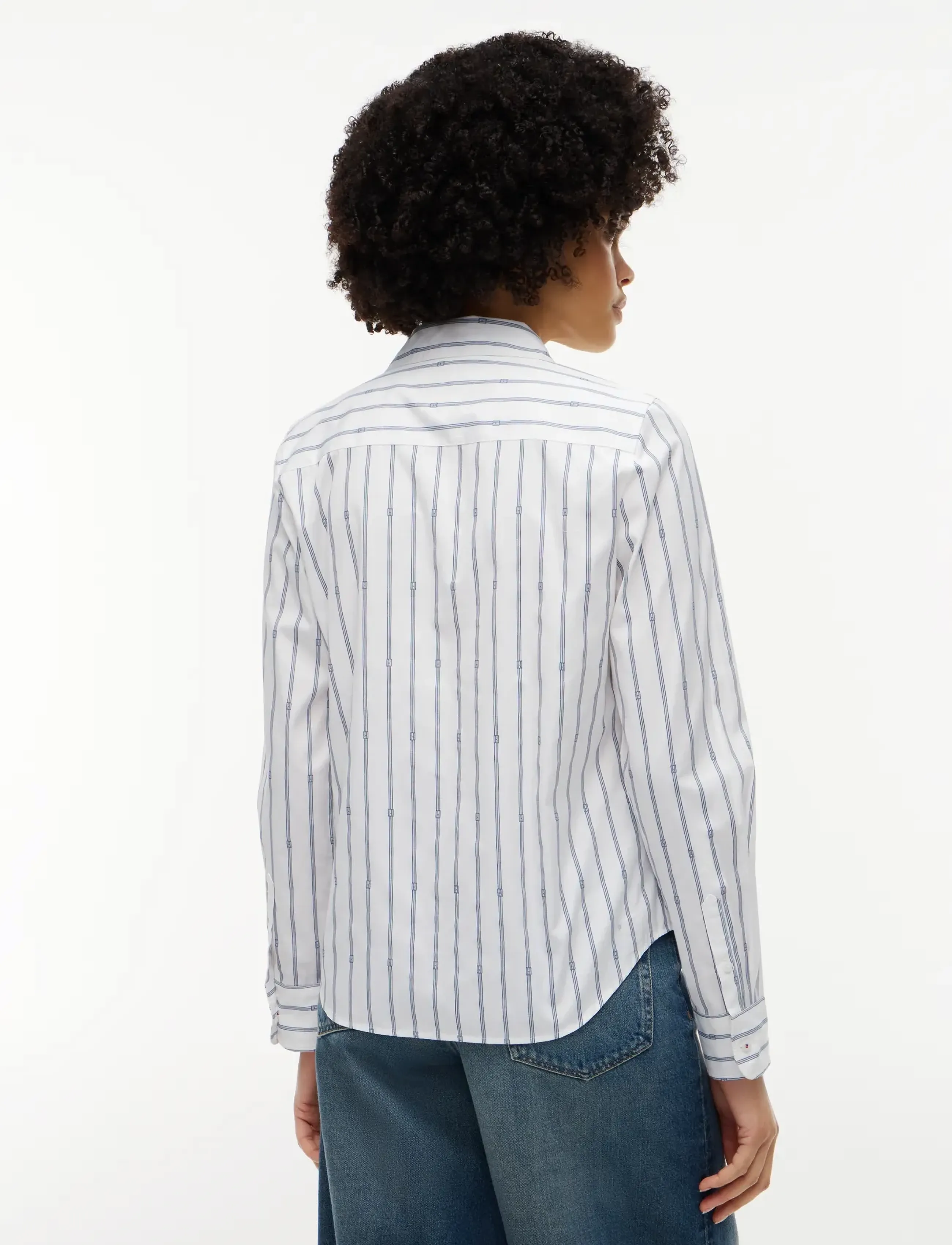 Tommy Hilfiger - POPLIN REGULAR SHIRT - long-sleeved shirts - broadway flag print ecru   sky blue - 2