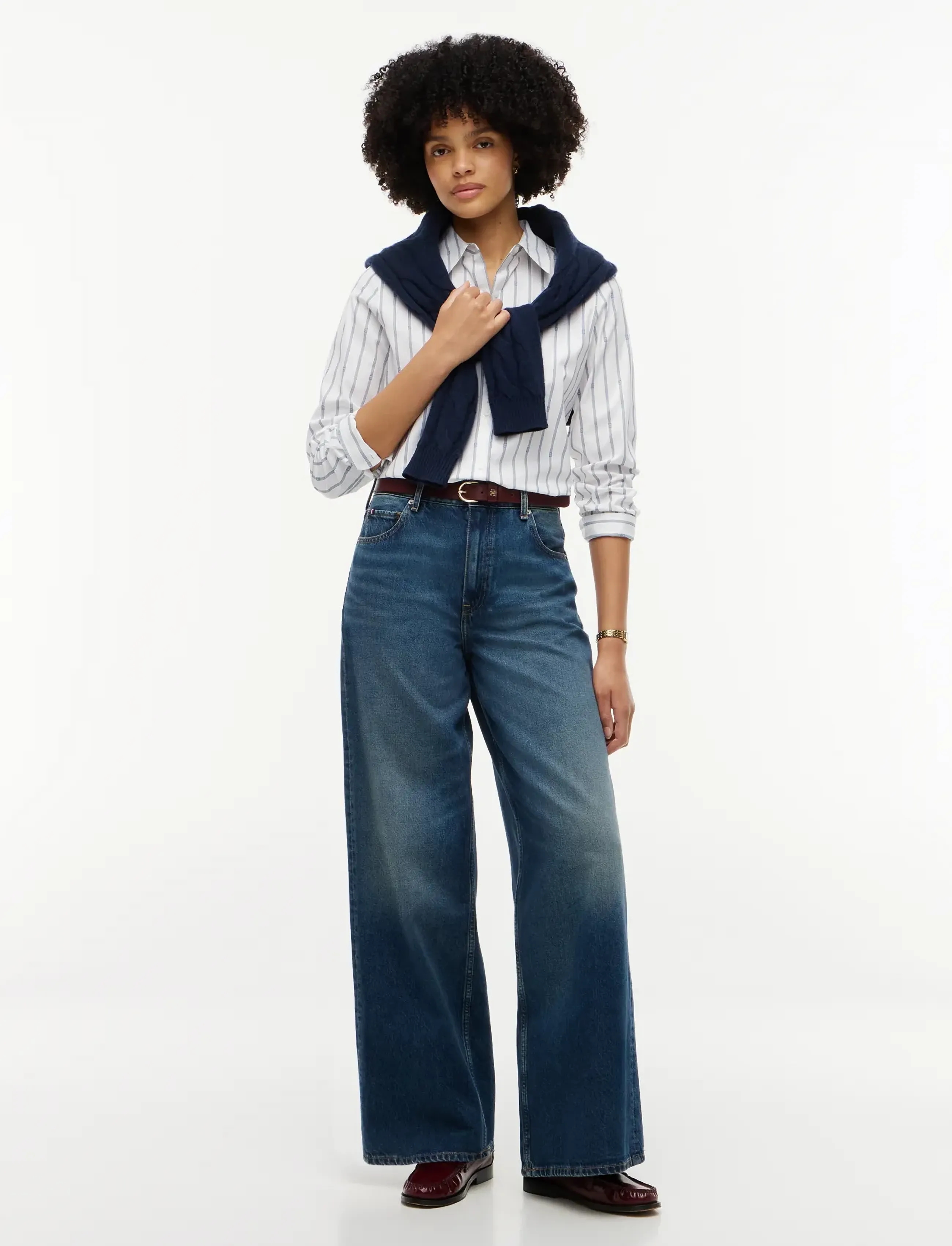 Tommy Hilfiger - POPLIN REGULAR SHIRT - long-sleeved shirts - broadway flag print ecru   sky blue - 4