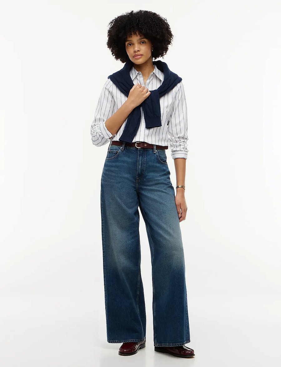 Tommy Hilfiger - POPLIN REGULAR SHIRT - long-sleeved shirts - broadway flag print ecru sky blue - 4