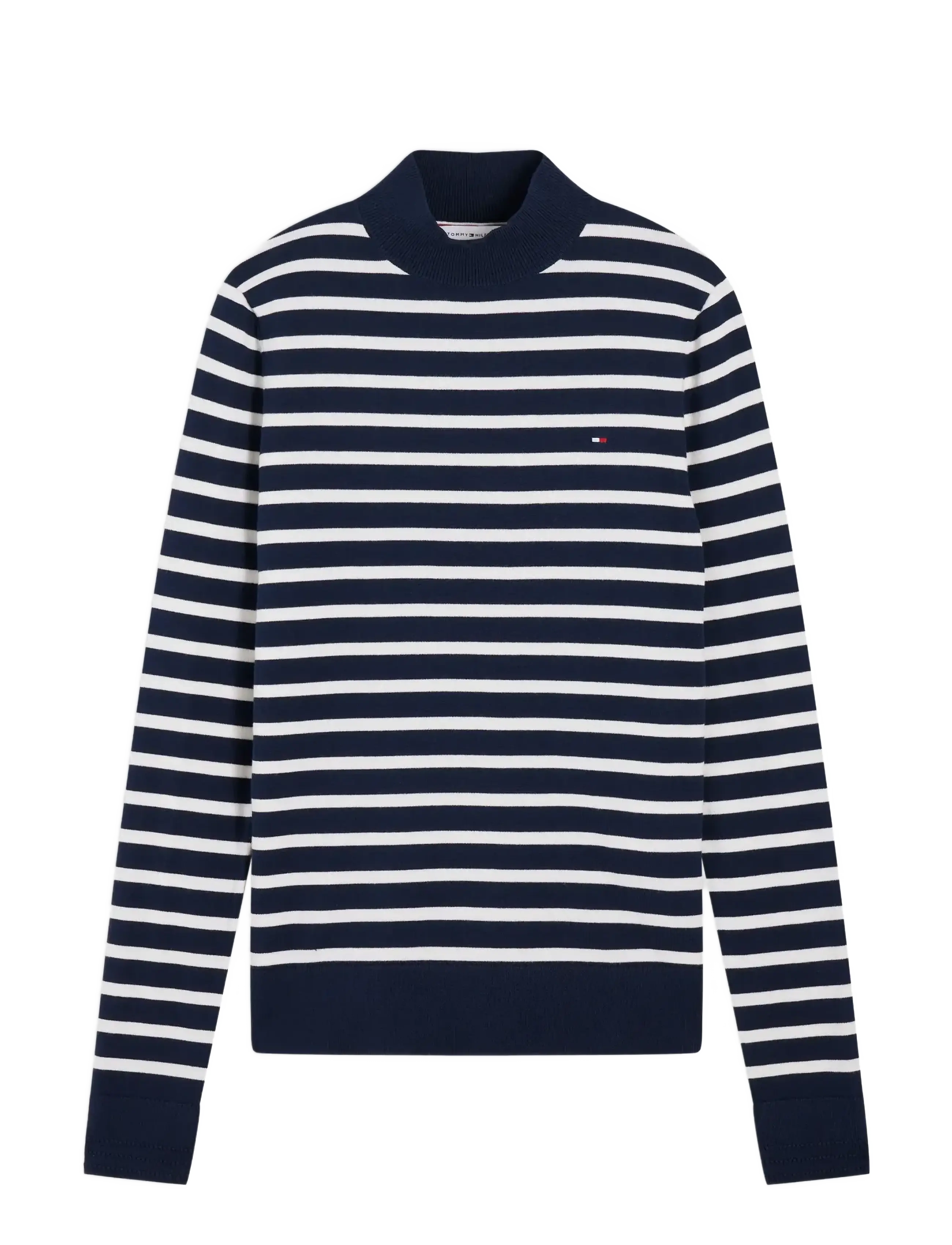 Tommy Hilfiger - COTTON JERSEY SLIM MK-NK SWT - stripe dark blue   ecru - 1