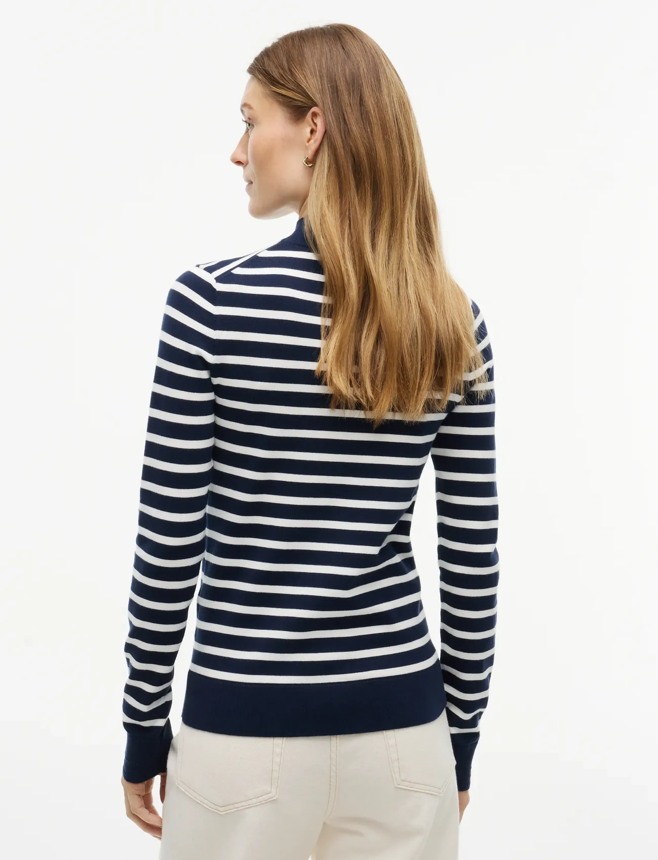 Tommy Hilfiger - COTTON JERSEY SLIM MK-NK SWT - stripe dark blue   ecru - 2