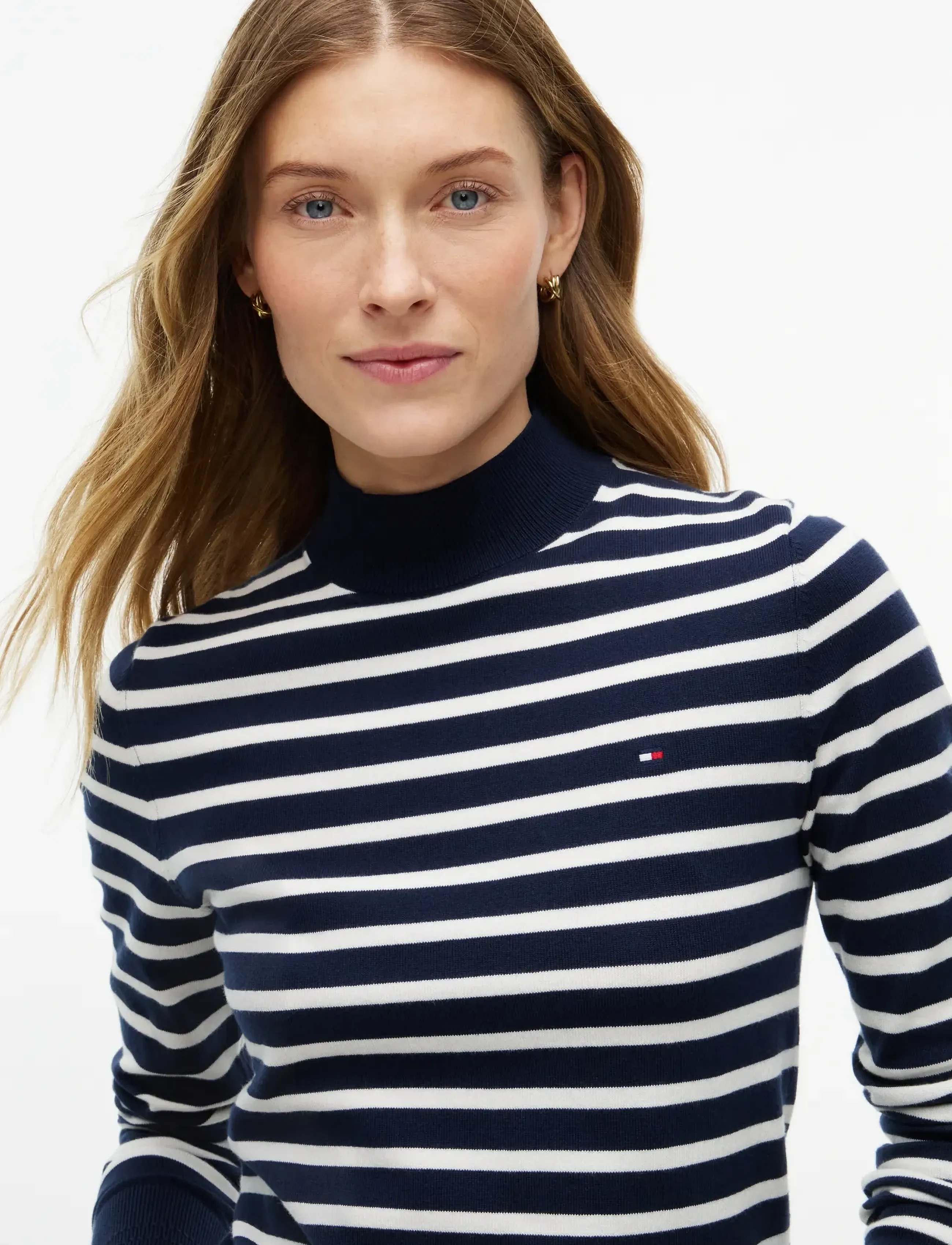 Tommy Hilfiger - COTTON JERSEY SLIM MK-NK SWT - stripe dark blue   ecru - 3