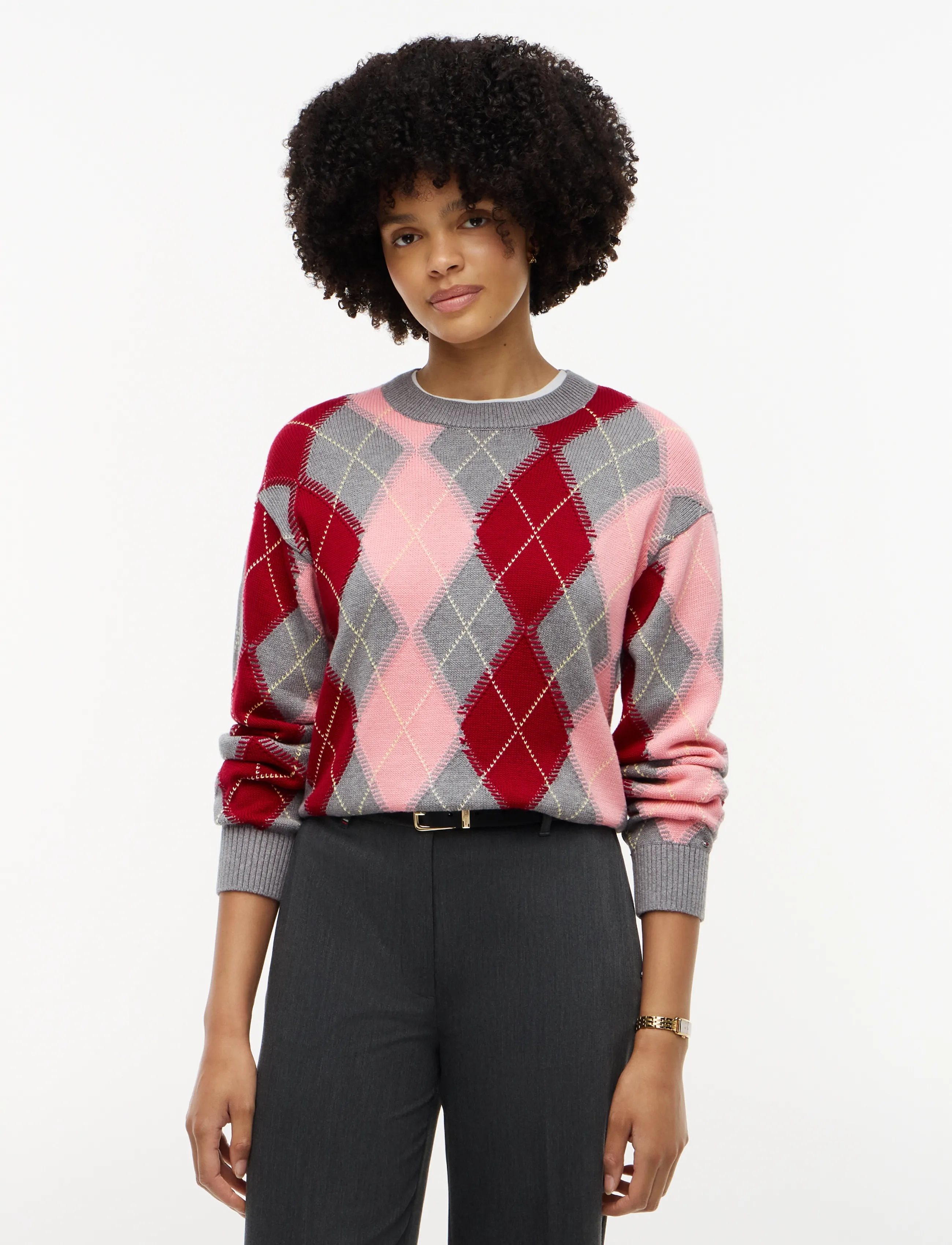 Tommy Hilfiger - ARGYLE PREP C-NK SWT - kampsunid - carnation pink argyle - 0