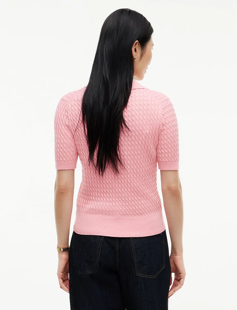 Tommy Hilfiger - COTTON CABLE FINE GG SS POLO - polo shirts - carnation pink - 2