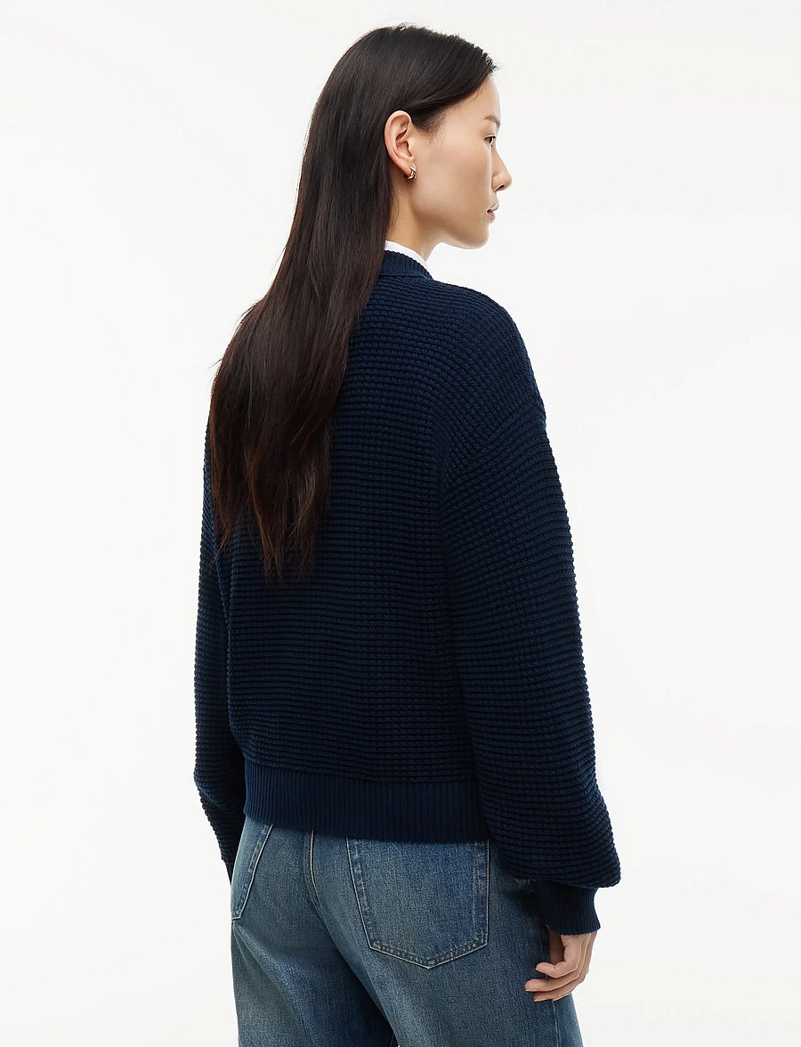 Tommy Hilfiger - COTTON WAFFLE C-NK SWT - stickade tröjor - dark blue - 2