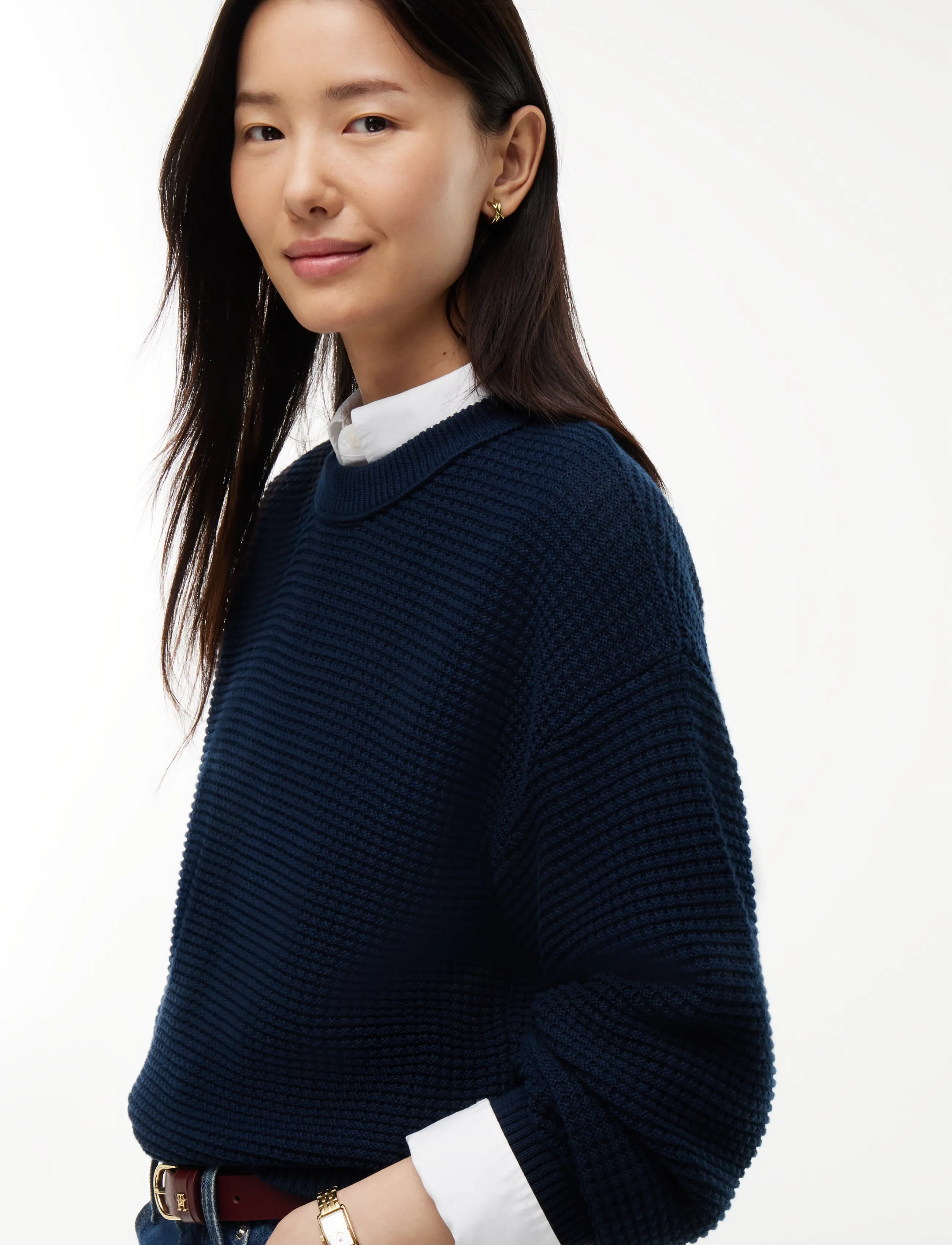 Tommy Hilfiger - COTTON WAFFLE C-NK SWT - dark blue - 3