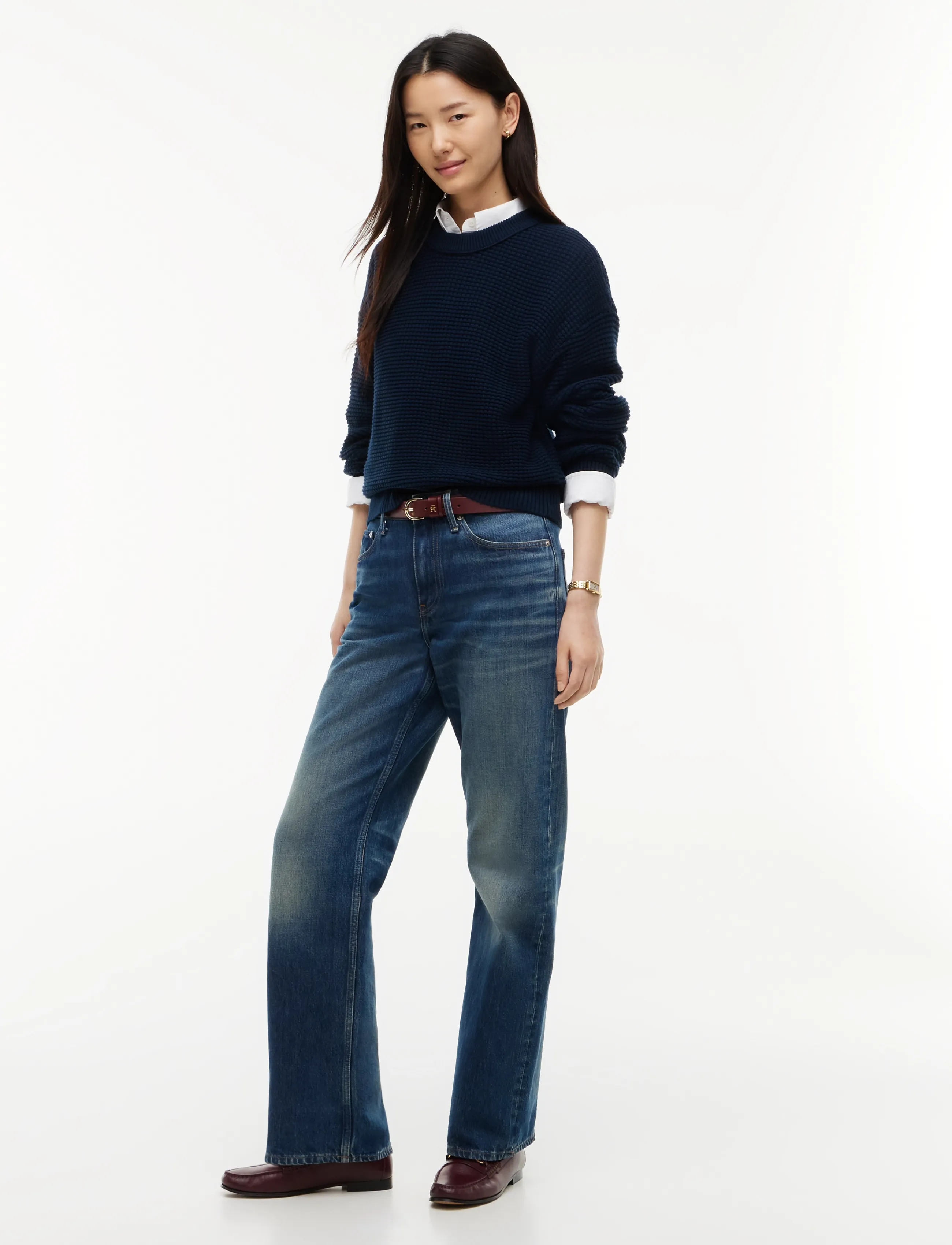 Tommy Hilfiger - COTTON WAFFLE C-NK SWT - dark blue - 4