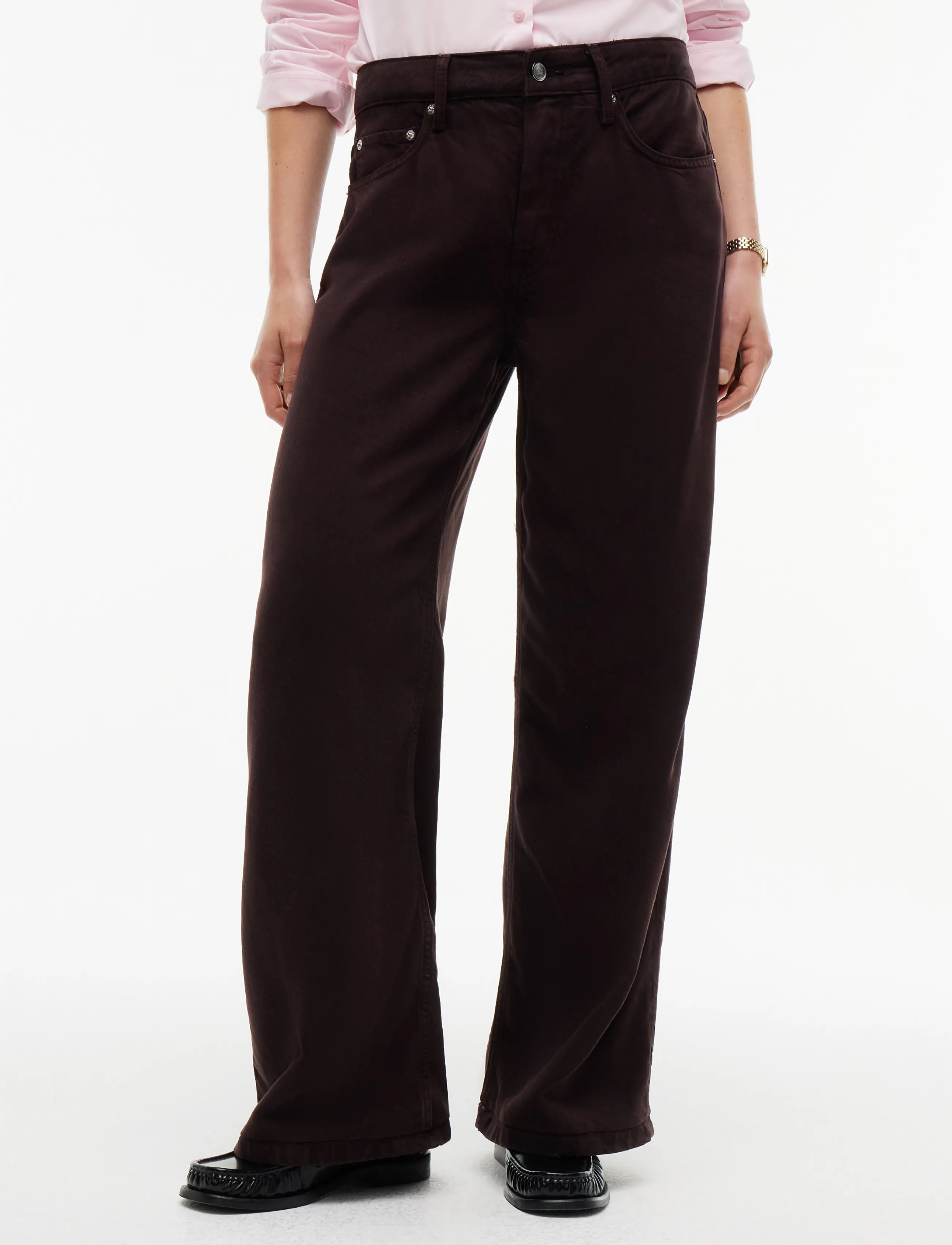 Tommy Hilfiger NOLA LOW RISE WIDE STRGHT CLR - Hosen mit weitem Bein - CHOCOLATE / brown