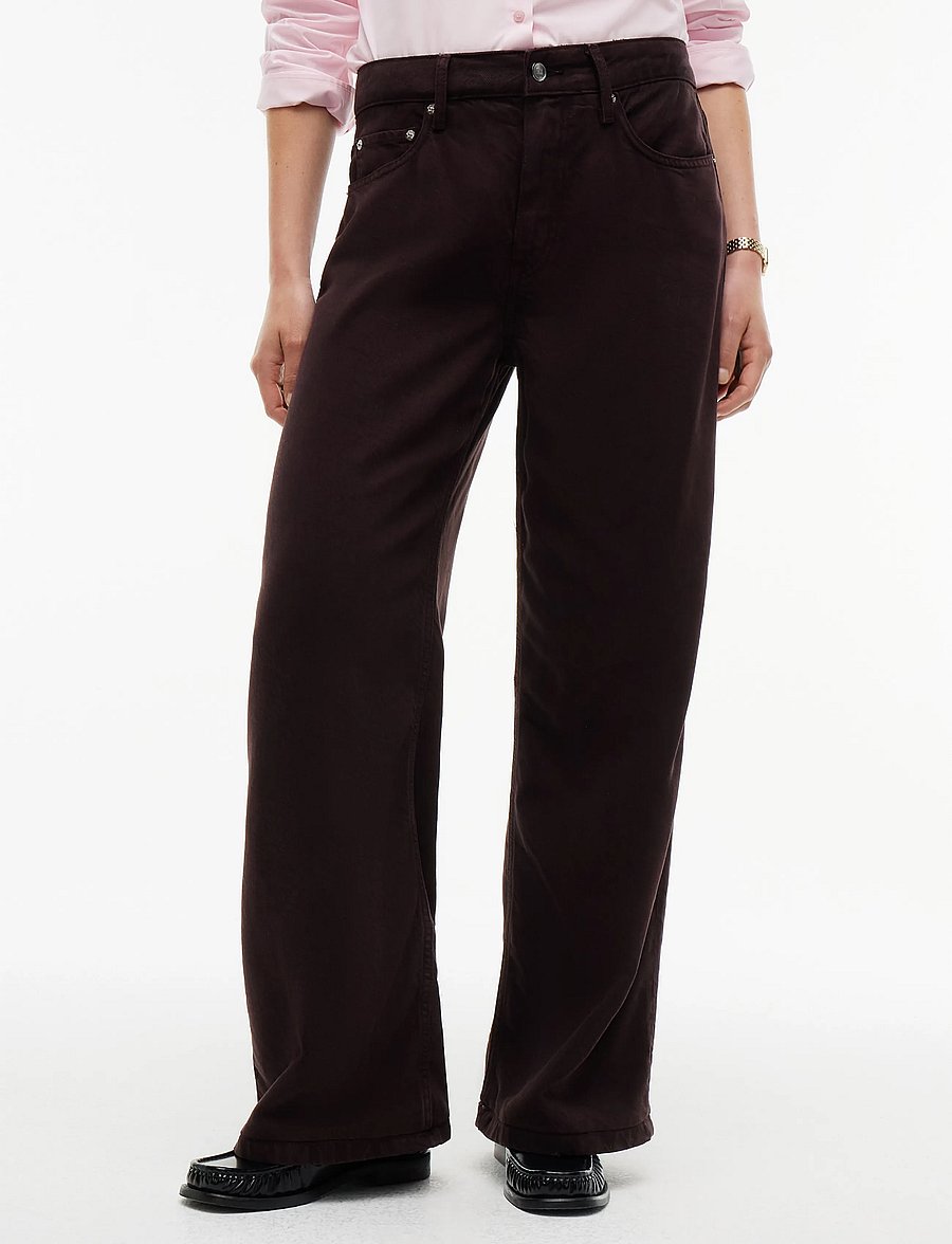 Tommy Hilfiger - NOLA LOW RISE WIDE STRGHT CLR - wide leg trousers - chocolate - 0