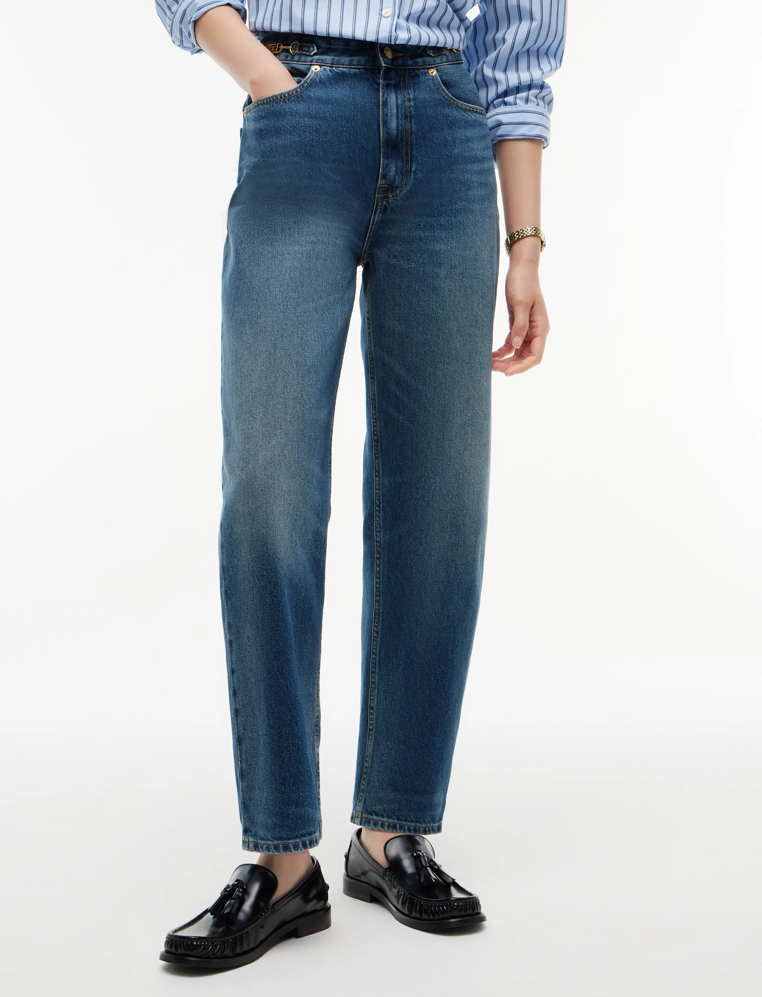 Tommy Hilfiger JACKIE HIGH RISE TAPERED ELAN A - Denimklær - ELAN / blue