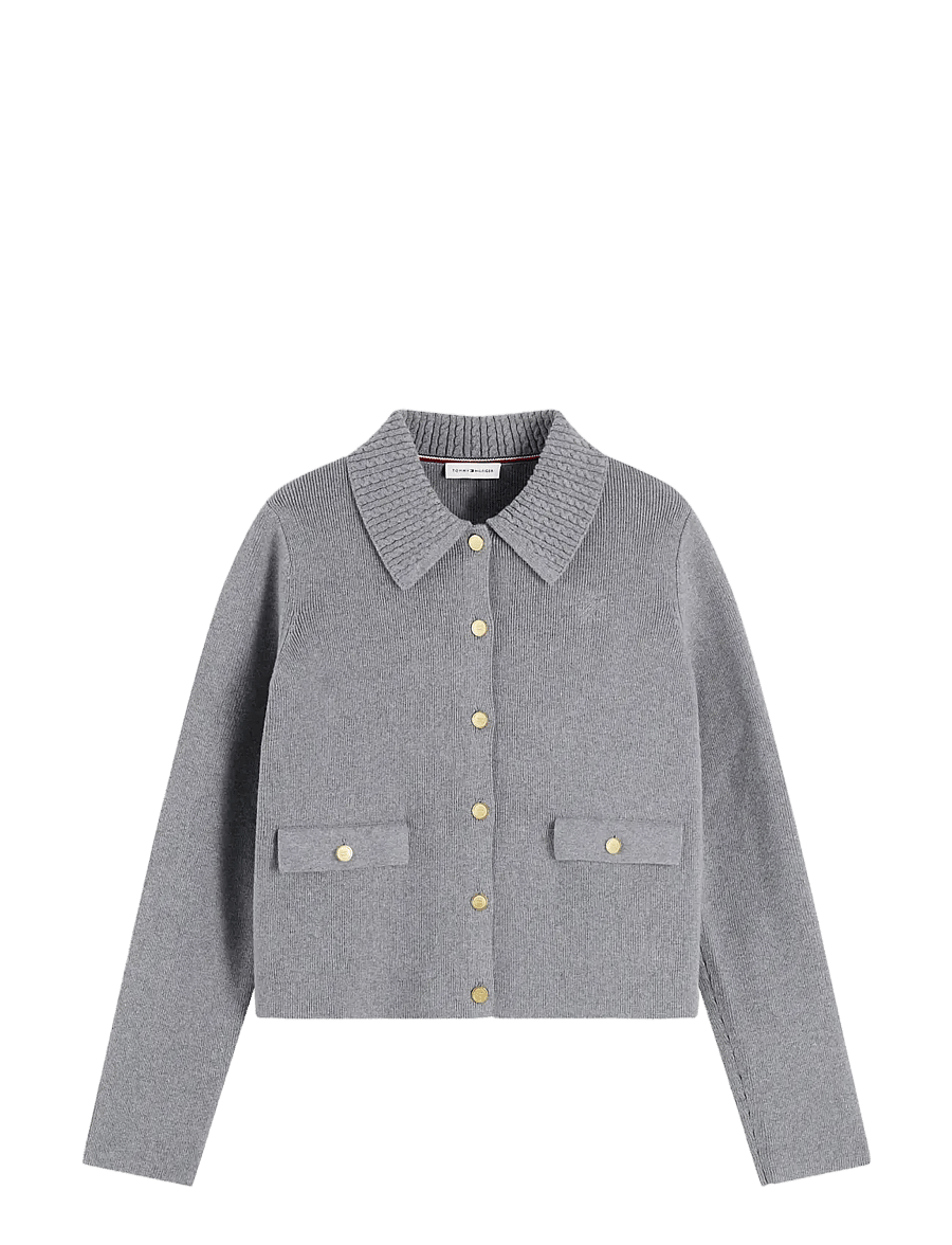 Tommy Hilfiger - B WOOL LADY JACKET GLD BUTTON - medium grey heather - 0