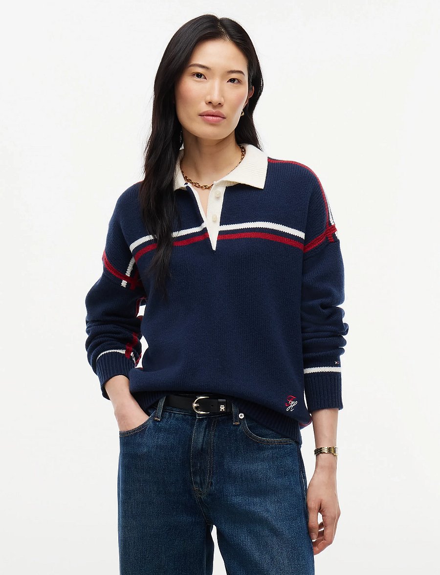 Tommy Hilfiger - RWB POLO BOXY FIT SWT - dark blue - 0