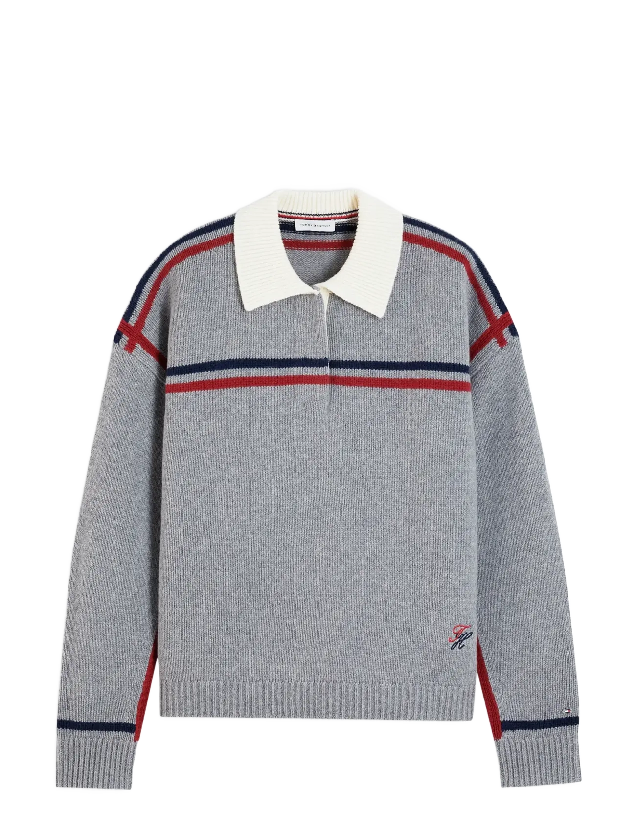 Tommy Hilfiger - RWB POLO BOXY FIT SWT - medium grey heather - 1