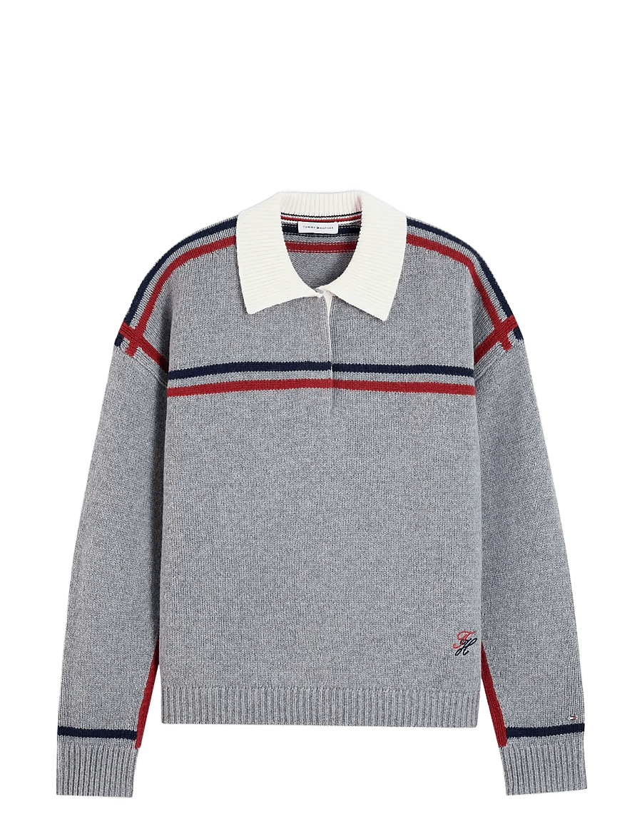 Tommy Hilfiger - RWB POLO BOXY FIT SWT - medium grey heather - 1