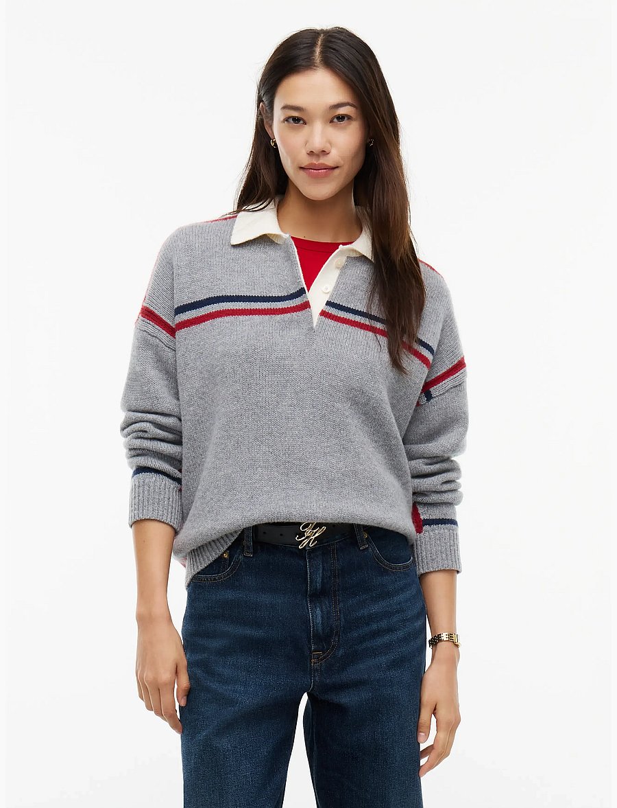 Tommy Hilfiger - RWB POLO BOXY FIT SWT - medium grey heather - 0