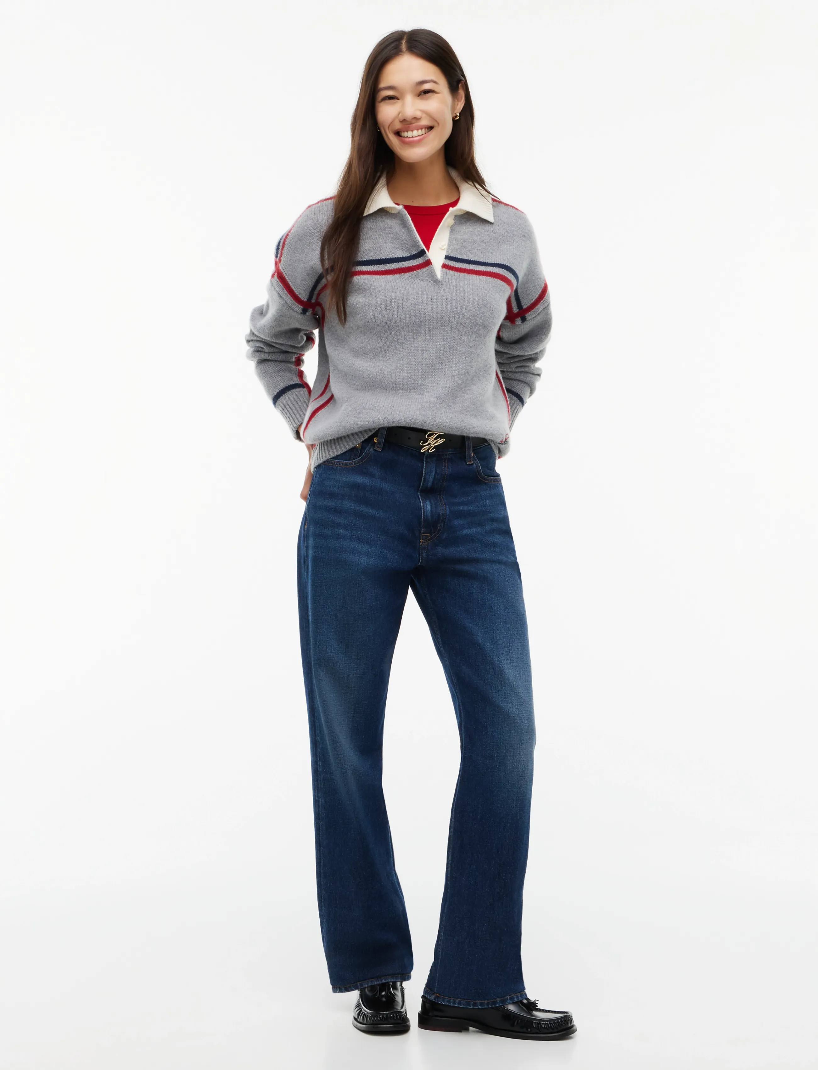 Tommy Hilfiger - RWB POLO BOXY FIT SWT - medium grey heather - 4