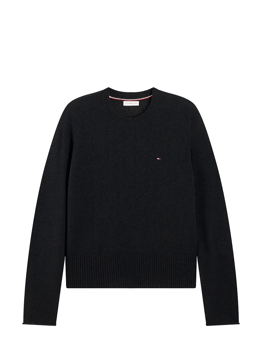 Tommy Hilfiger - C-NK SOFT WOOL JERSEY SLM SWT - striktrøjer - black - 1