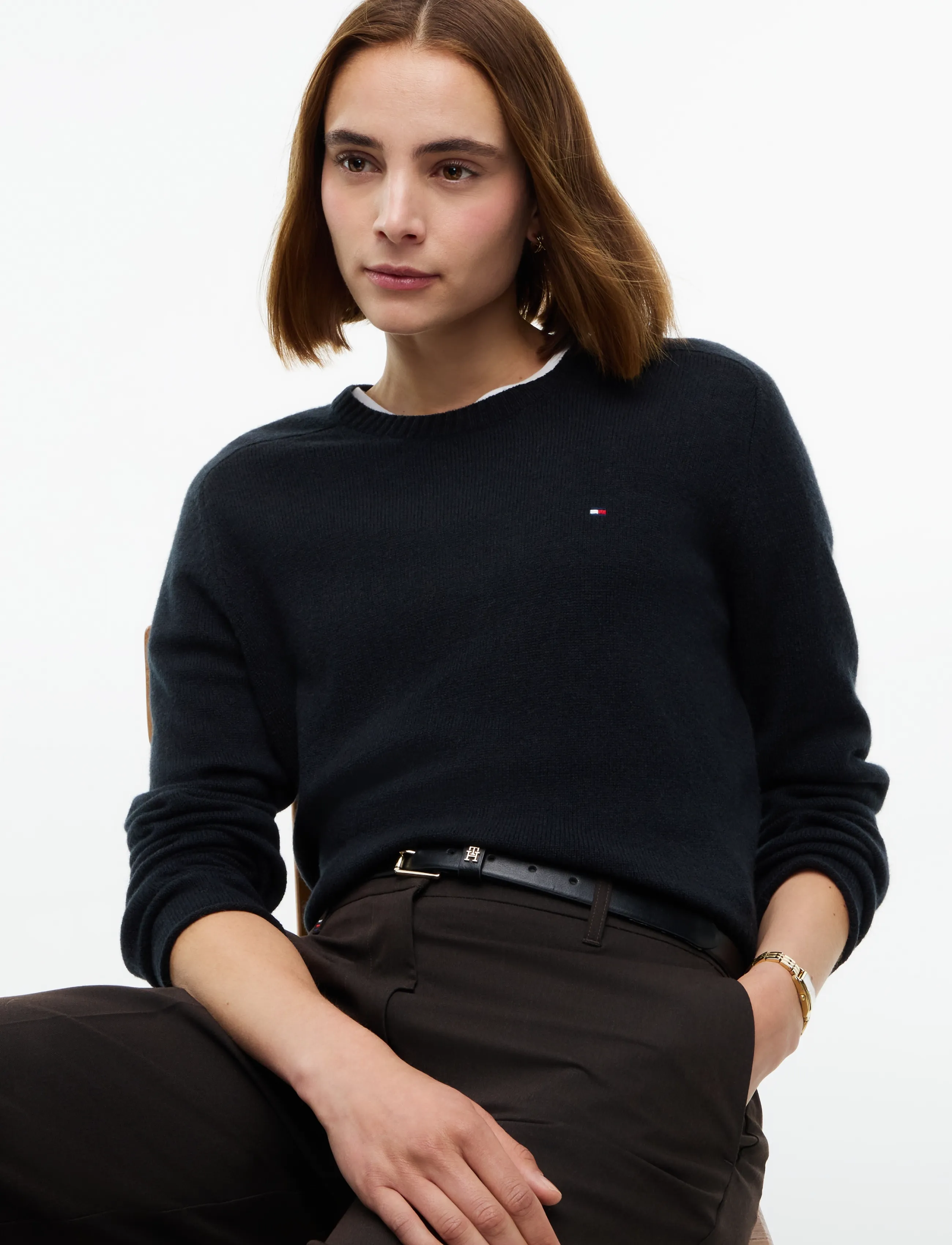Tommy Hilfiger - C-NK SOFT WOOL JERSEY SLM SWT - striktrøjer - black - 3