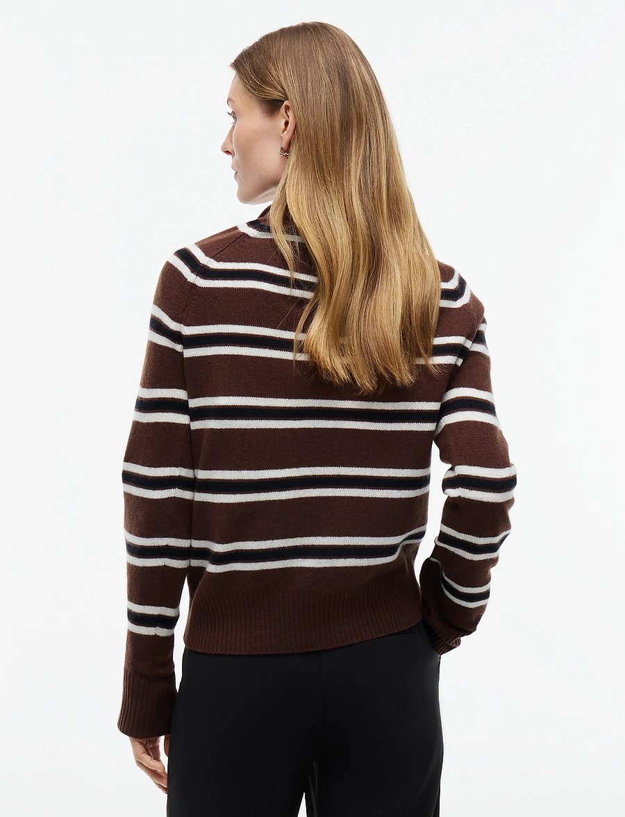 Tommy Hilfiger - SOFT WOOL JERSEY REG ZIP SWT - lewis stp legacy brown ecru - 2
