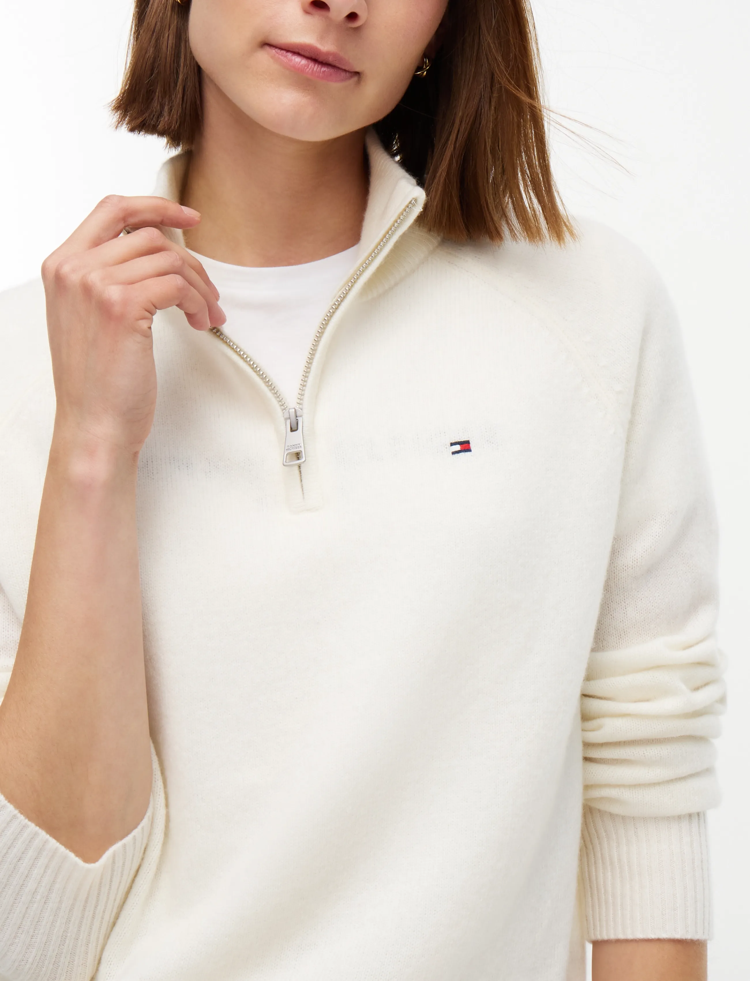 Tommy Hilfiger - SOFT WOOL JERSEY REG ZIP SWT - pullover - ivory petal - 3