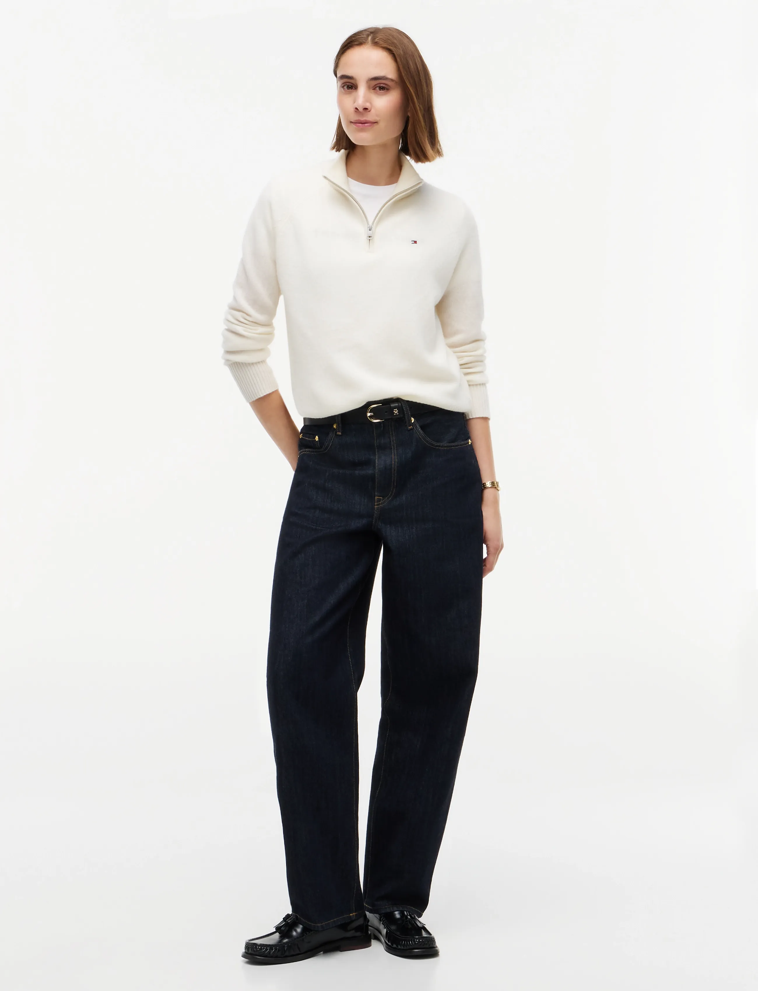 Tommy Hilfiger - SOFT WOOL JERSEY REG ZIP SWT - pullover - ivory petal - 4