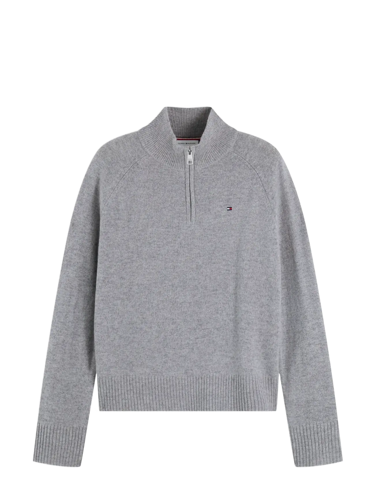 Tommy Hilfiger SOFT WOOL JERSEY REG ZIP SWT - Kleidung - MEDIUM GREY HEATHER / grey