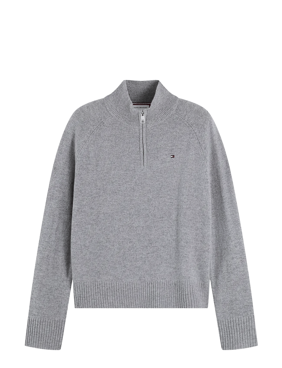 Tommy Hilfiger - SOFT WOOL JERSEY REG ZIP SWT - pullover - medium grey heather - 1