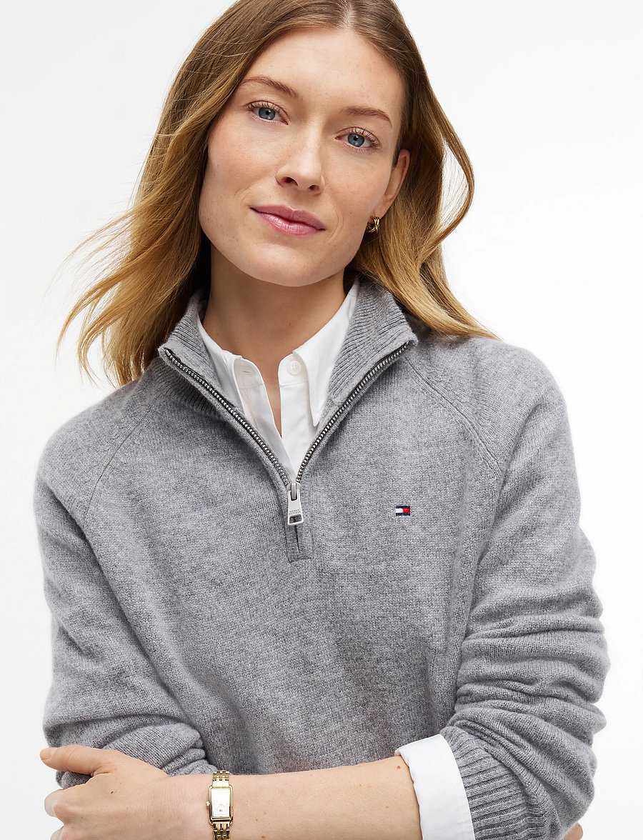 Tommy Hilfiger - SOFT WOOL JERSEY REG ZIP SWT - pullover - medium grey heather - 3